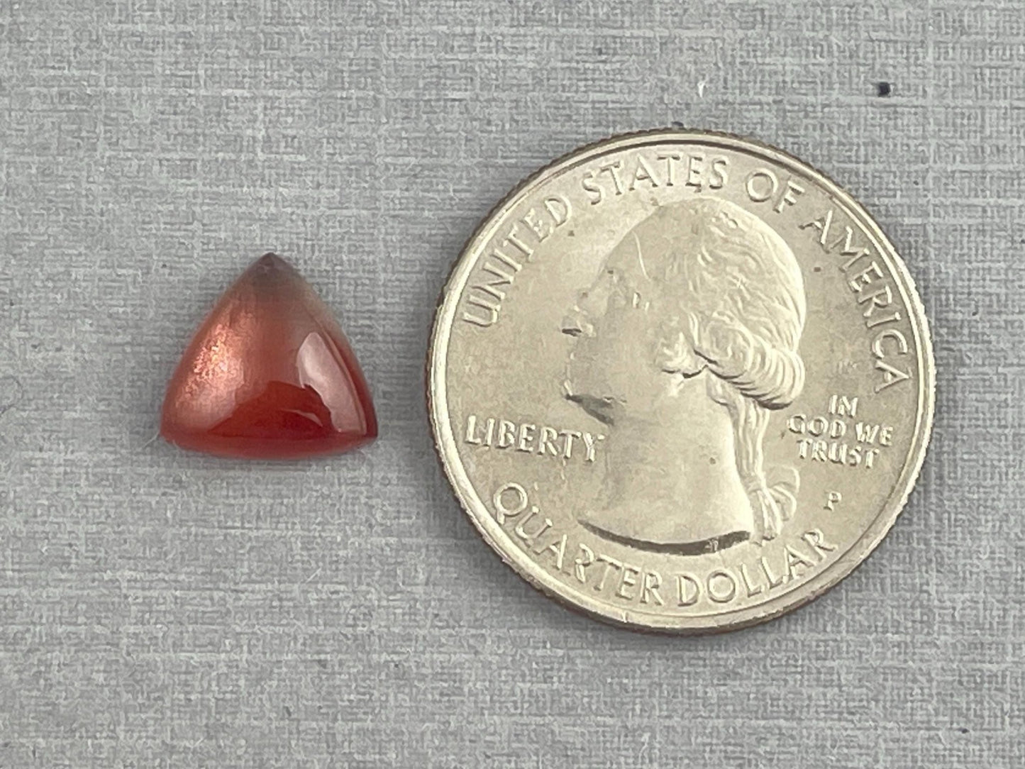10mm Oregon Sunstone | Triangle Cabochon | Natural American Gemstone | 2.9 carats | OSC300 - Oregon Sunstone - Gem Enthusiast