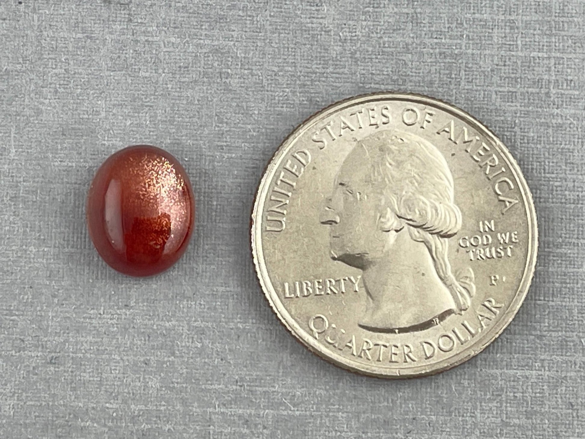 11x9 Red Oregon Sunstone Oval Cabochon | Schiller | 4 carats | OSC286 - Oregon Sunstone - Gem Enthusiast