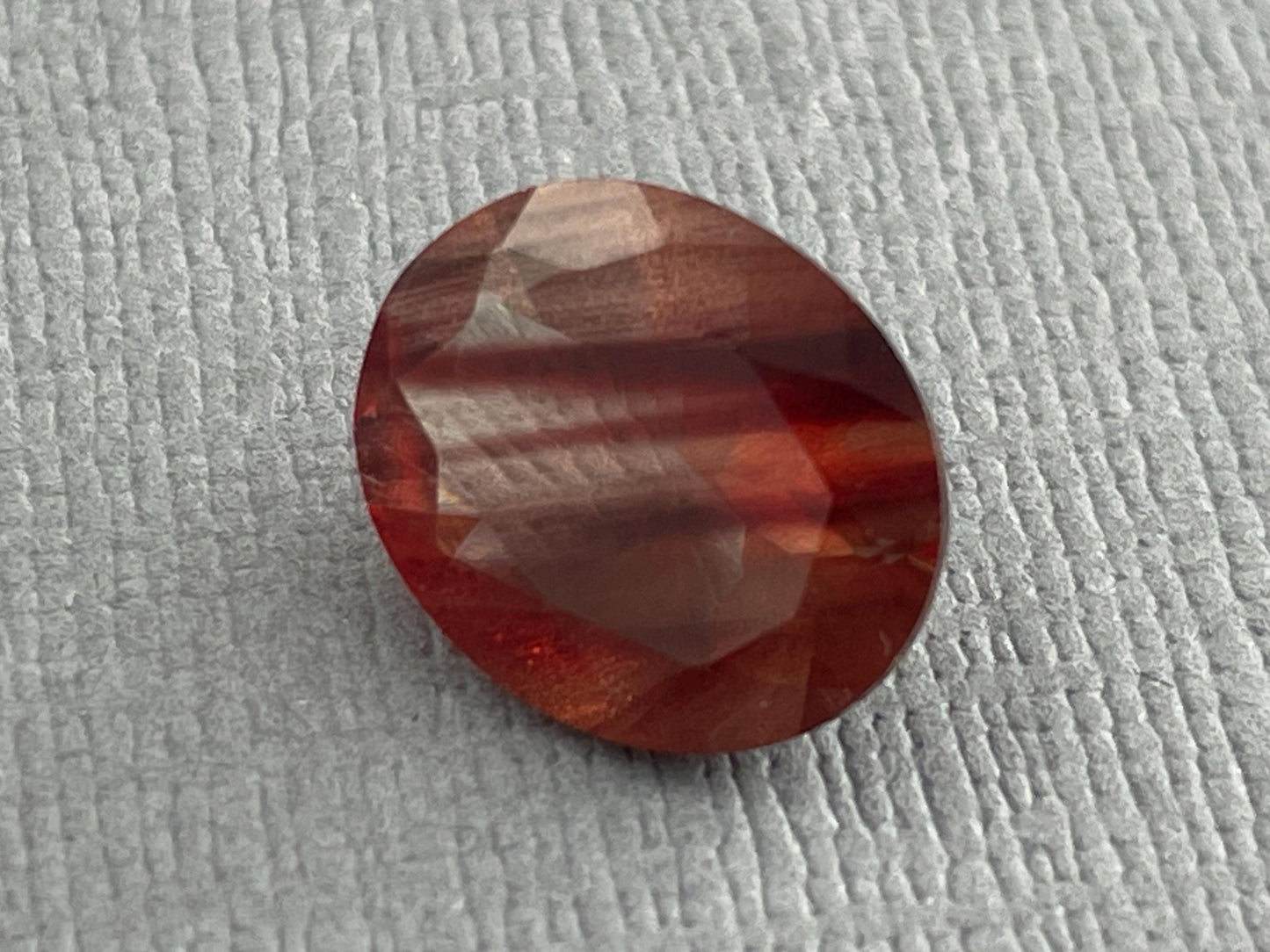 12x10 Red Oregon Sunstone Oval Faceted Gemstone with Schiller | 3.9 carats | OSF165 - Oregon Sunstone - Gem Enthusiast