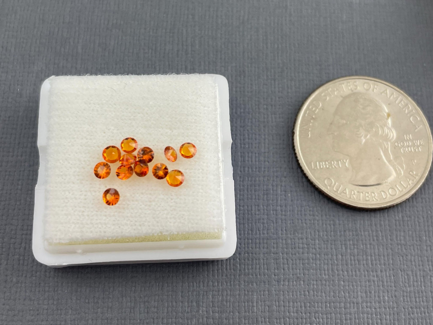 2.5mm Spessartine Garnet Round | Per Stone | Mandarin Orange - Gem Enthusiast