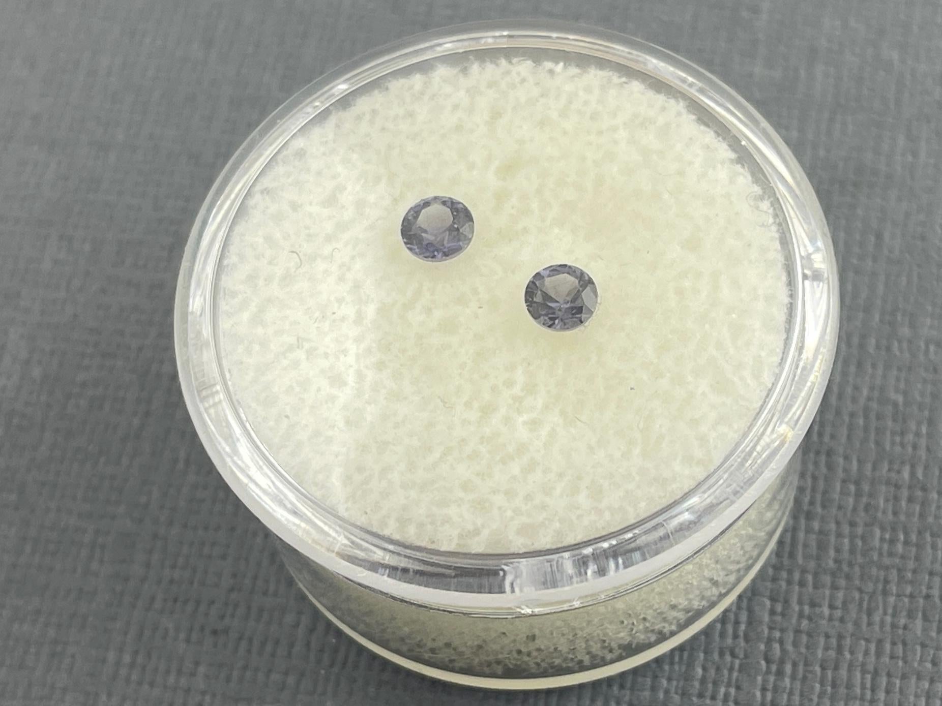 3.5 mm Pair Platinum Blue Spinel Faceted Round | Natural Gemstone | SL102 - Spinel - Gem Enthusiast