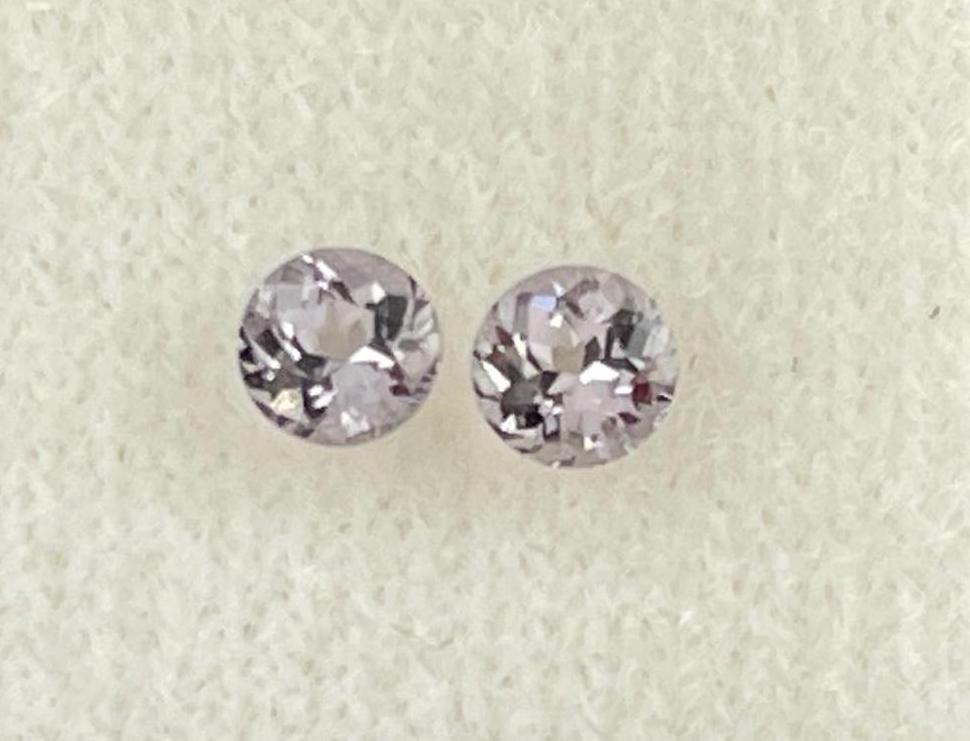 3.5 mm Pair Platinum Spinel Faceted Round | Natural Gemstone | SL115 - Gem Enthusiast
