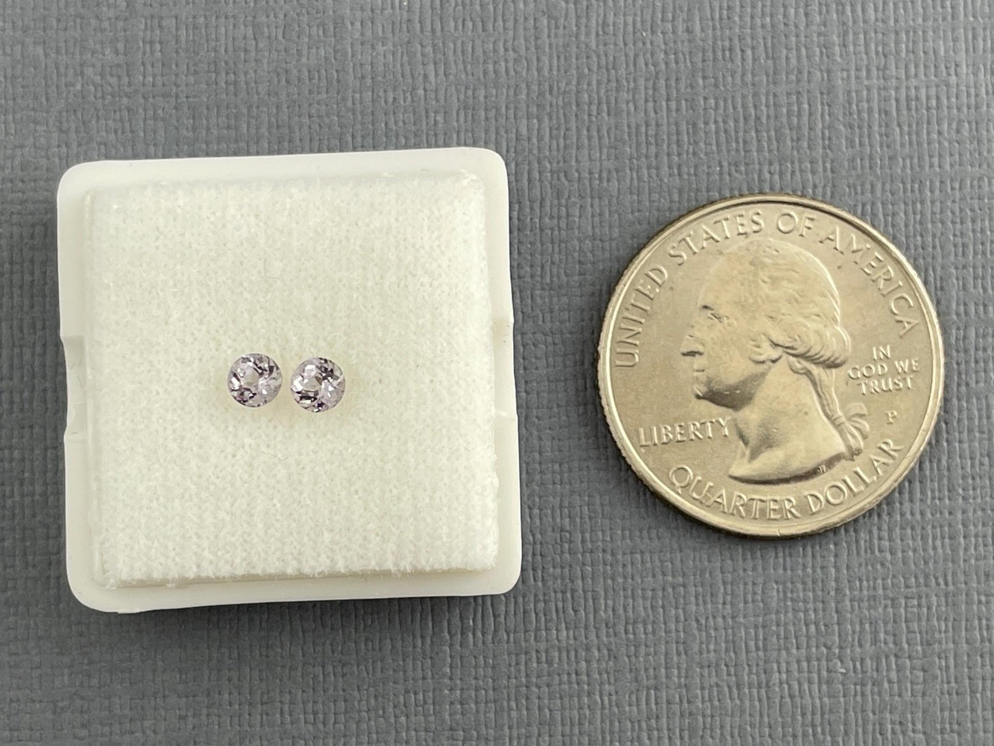 3.5 mm Pair Platinum Spinel Faceted Round | Natural Gemstone | SL115 - Gem Enthusiast