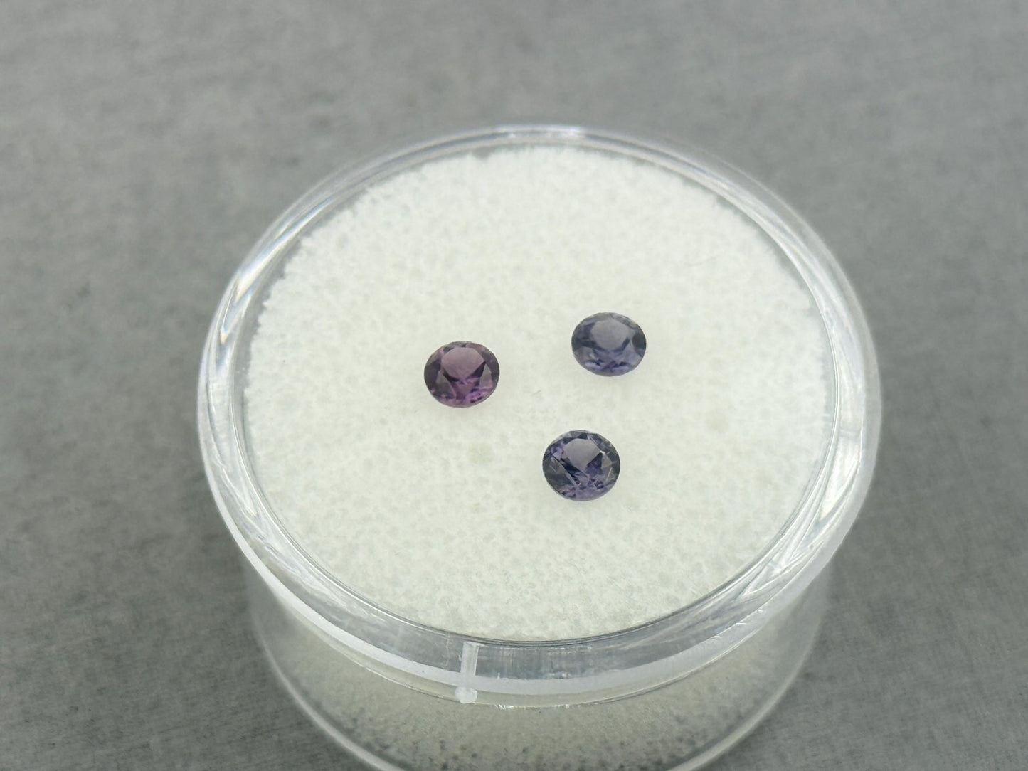 3.5 mm Purple Blue Spinel Trio Faceted Round | Natural Gemstone | SL117 - Spinel - Gem Enthusiast