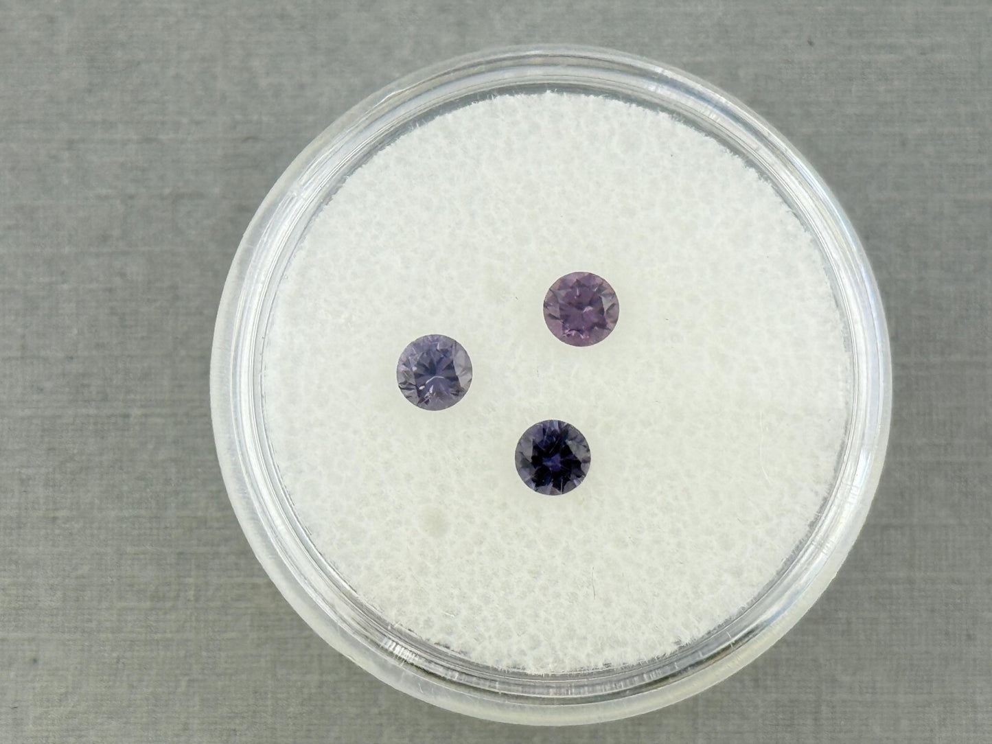 3.5 mm Purple Blue Spinel Trio Faceted Round | Natural Gemstone | SL117 - Spinel - Gem Enthusiast