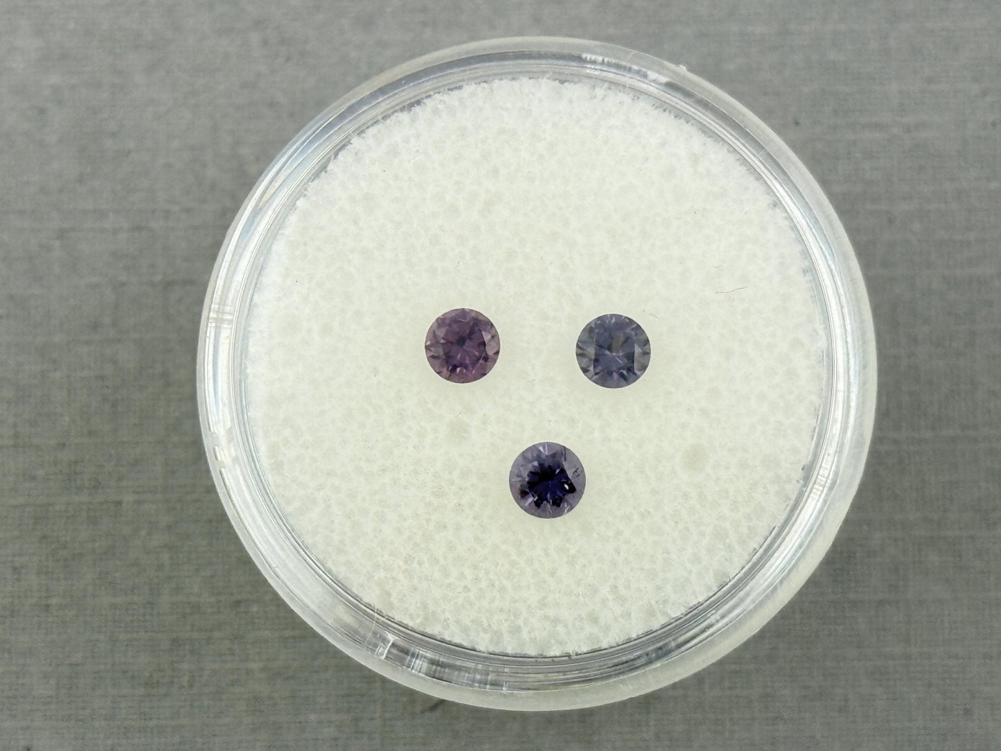 3.5 mm Purple Blue Spinel Trio Faceted Round | Natural Gemstone | SL117 - Spinel - Gem Enthusiast