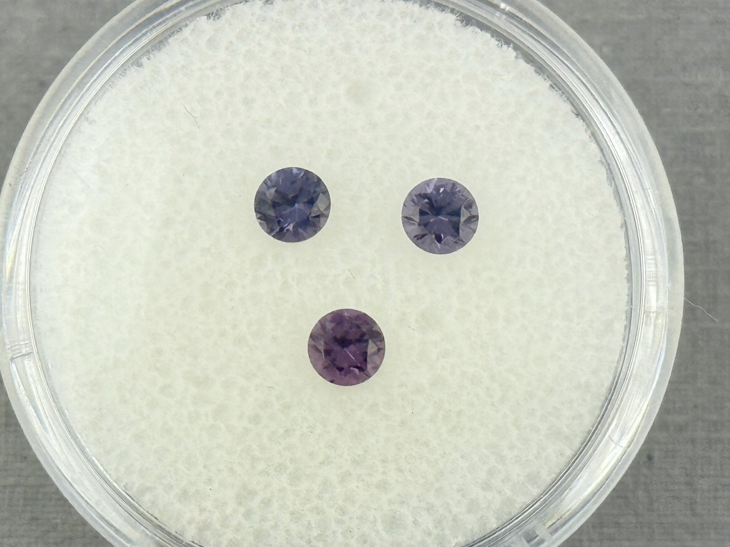 3.5 mm Purple Blue Spinel Trio Faceted Round | Natural Gemstone | SL117 - Spinel - Gem Enthusiast