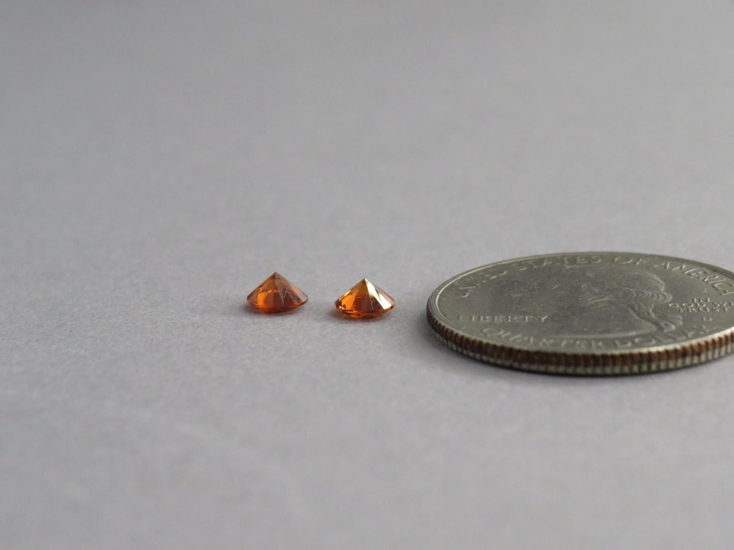 4.5mm Spessartine Garnet Round Pair | Mandarin Orange Spessartite | Tanzania | GS125 - Gem Enthusiast