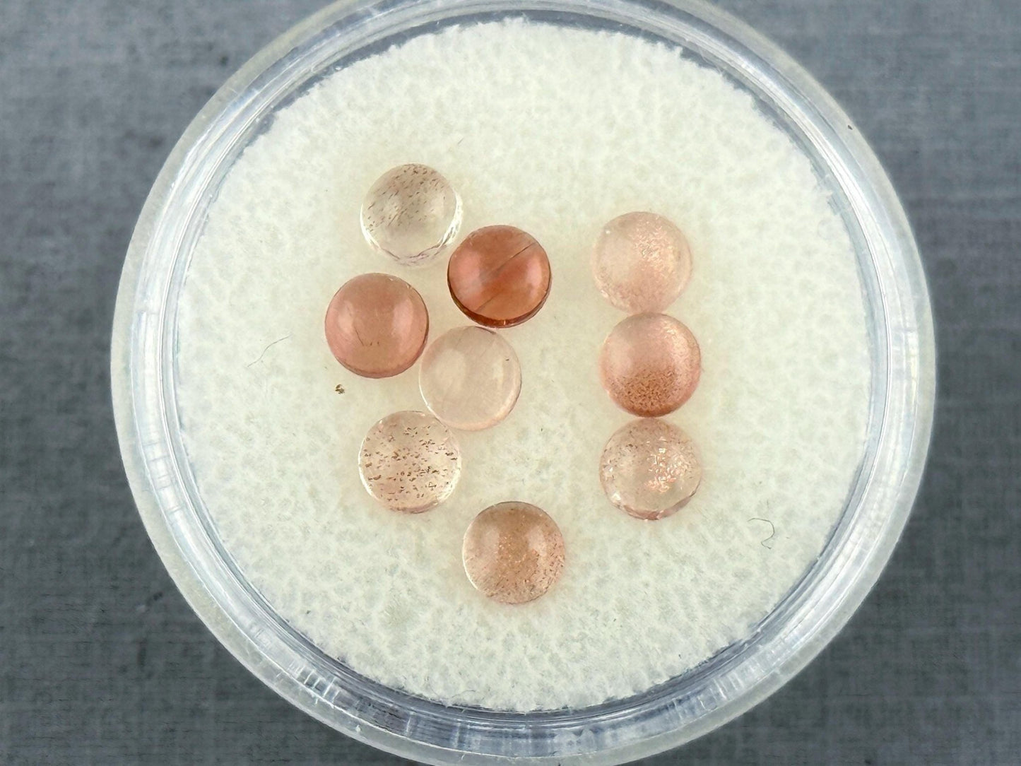 4mm Oregon Sunstones Round Cabochon Lot | 9 Stones | OSC305 - Oregon Sunstone - Gem Enthusiast