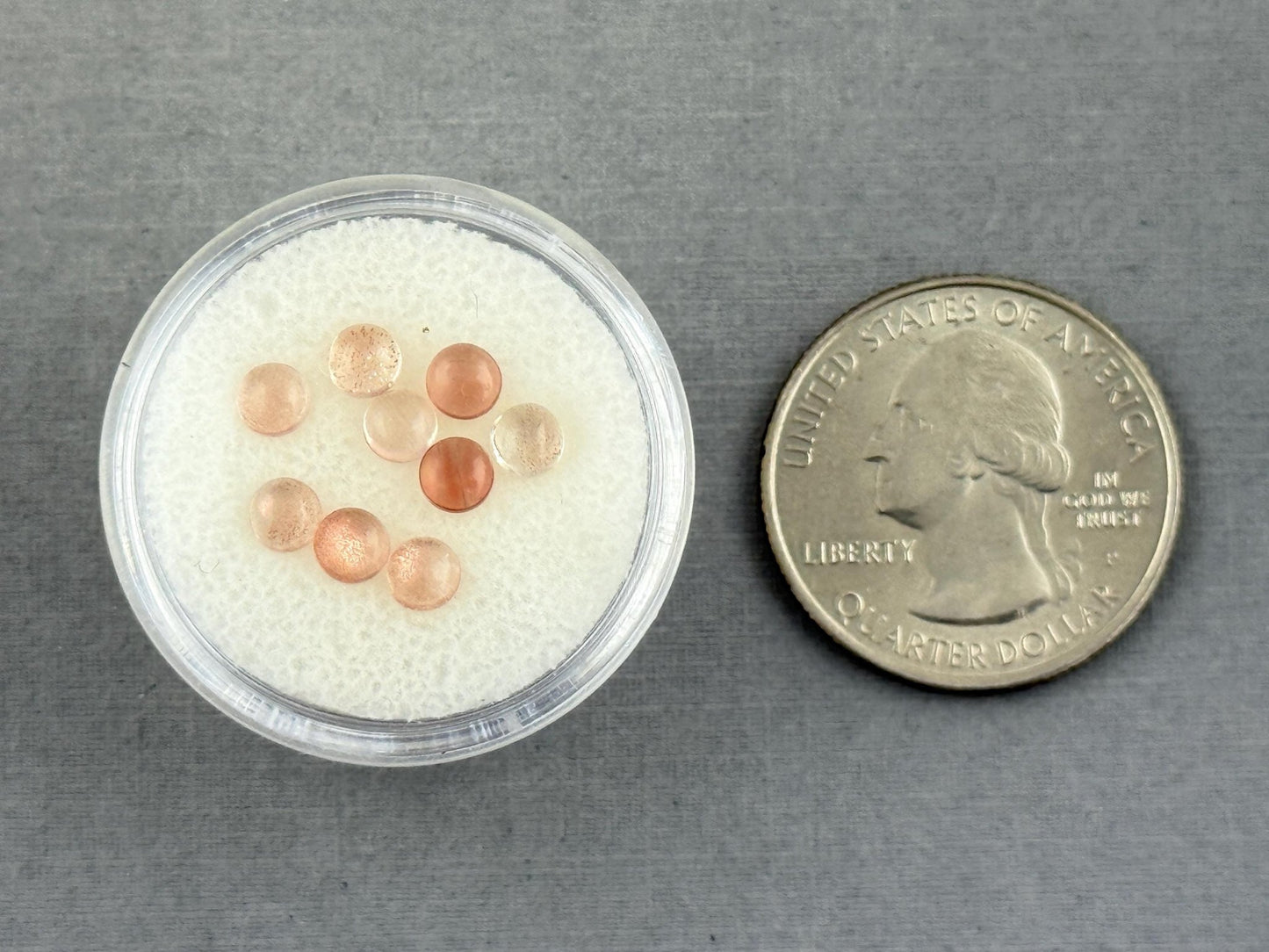 4mm Oregon Sunstones Round Cabochon Lot | 9 Stones | OSC305 - Oregon Sunstone - Gem Enthusiast