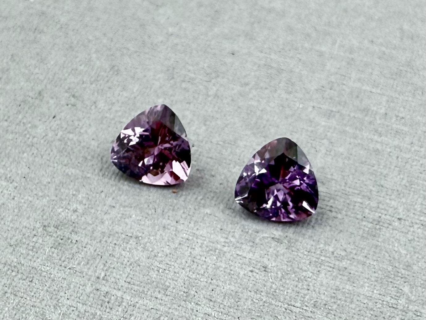 5.5mm Arizona Amethyst Trillion Pair: Ethically Sourced from the Four Peaks Mine | AZ204 - Gem Enthusiast
