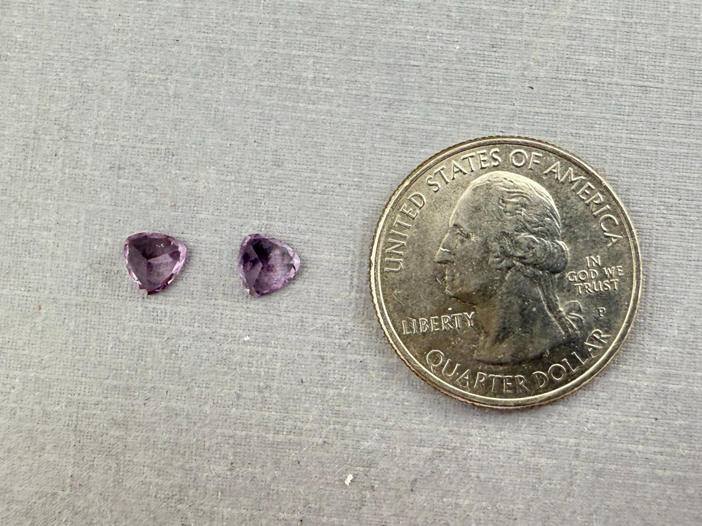 5.5mm Arizona Amethyst Trillion Pair: Ethically Sourced from the Four Peaks Mine | AZ204 - Gem Enthusiast