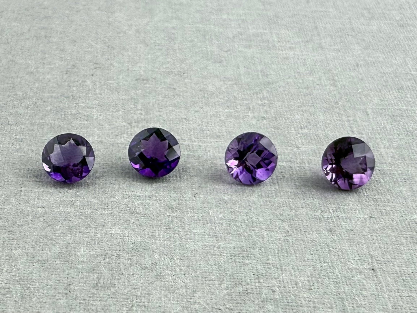 5mm Arizona Amethyst Checkerboard Faceted Gemstone | Ethically Sourced - Arizona Amethyst - Gem Enthusiast