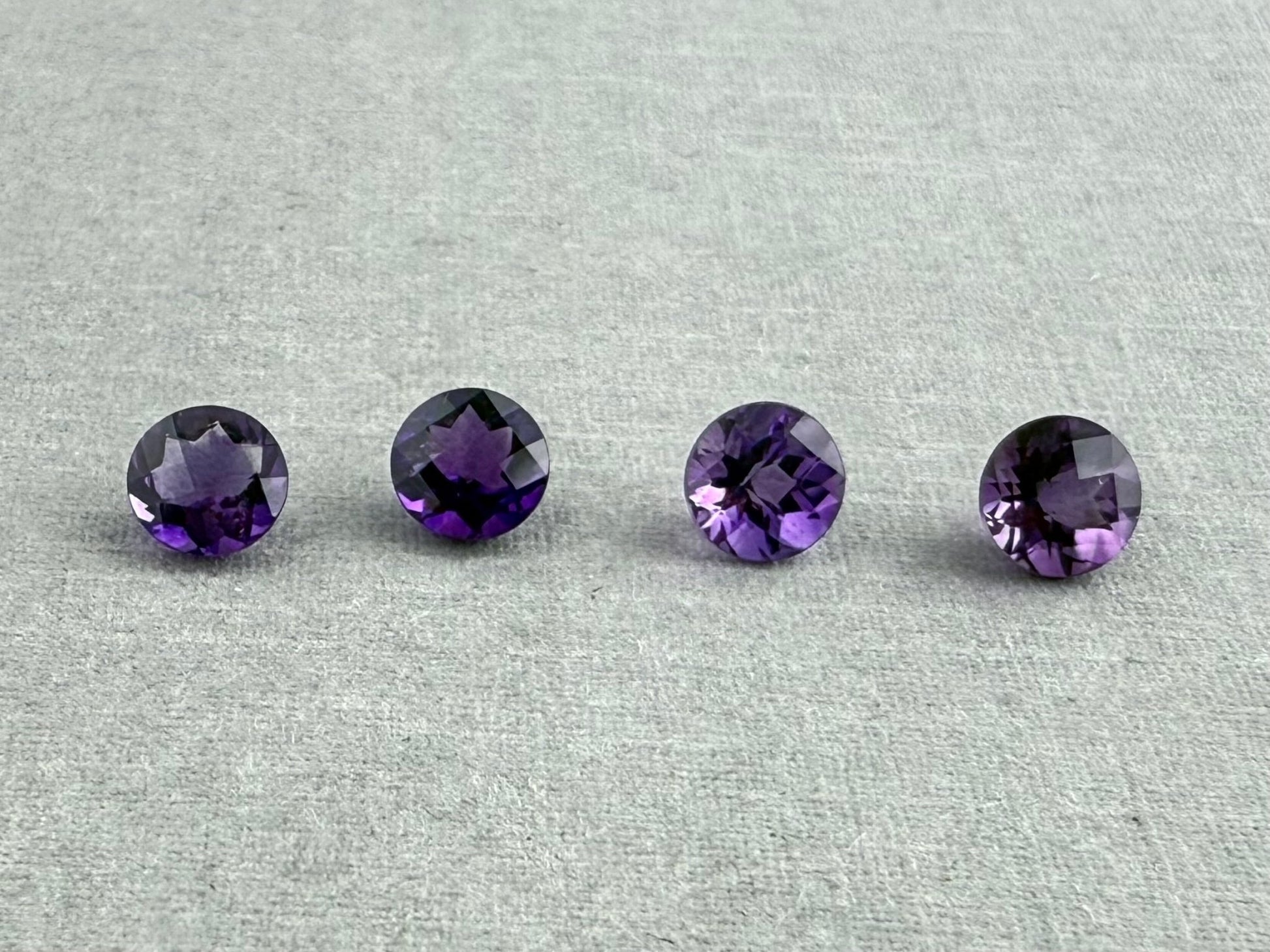 5mm Arizona Amethyst Checkerboard Faceted Gemstone | Ethically Sourced - Arizona Amethyst - Gem Enthusiast