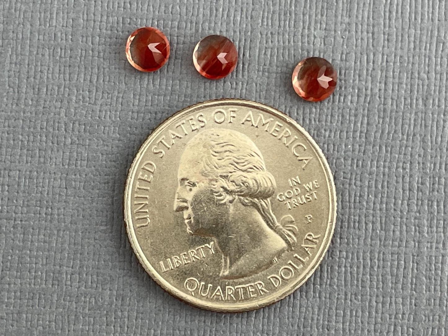 5mm Oregon Sunstone Lot | Red with Schiller and Zoning | Faceted Round Gemstones | OSF205 - Oregon Sunstone - Gem Enthusiast
