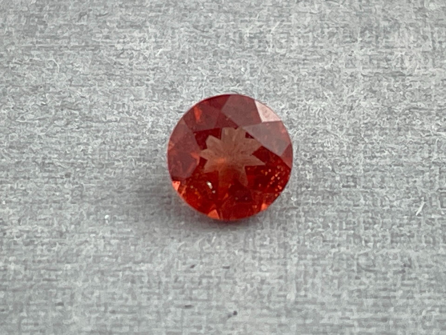 5mm Red Oregon Sunstone Round Faceted Gemstone | Ethically Sourced | Mined in the USA | OSF218 - Oregon Sunstone - Gem Enthusiast