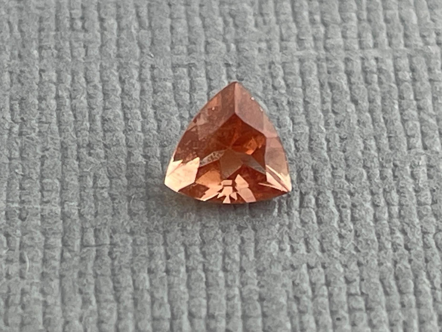 5mm Red Oregon Sunstone Trillion Gemstone with Schiller | .45 carats | OSF208 - Oregon Sunstone - Gem Enthusiast