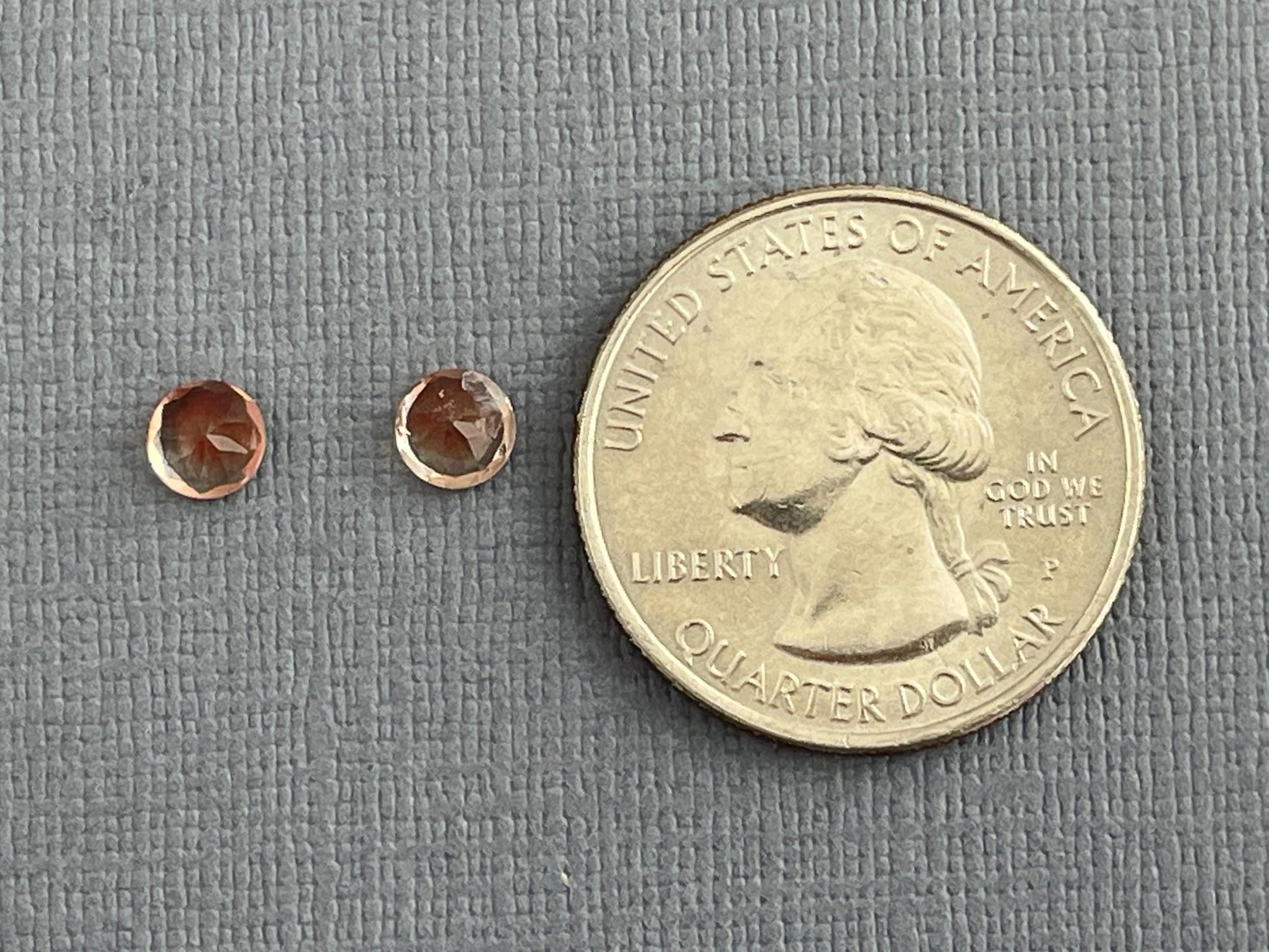 5mm Round Oregon Sunstone Pair | Ethically Sourced Gemstones | OSF204 - Oregon Sunstone - Gem Enthusiast