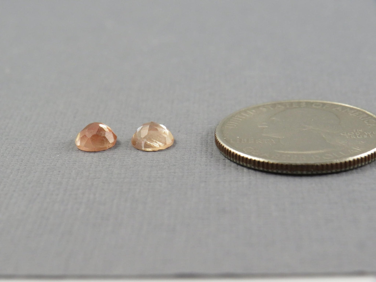 6mm Oregon Sunstone Rose Cut Round Pair | 1.38ct | Sun Crystal Mine, Oregon USA | OSR147 - Gem Enthusiast