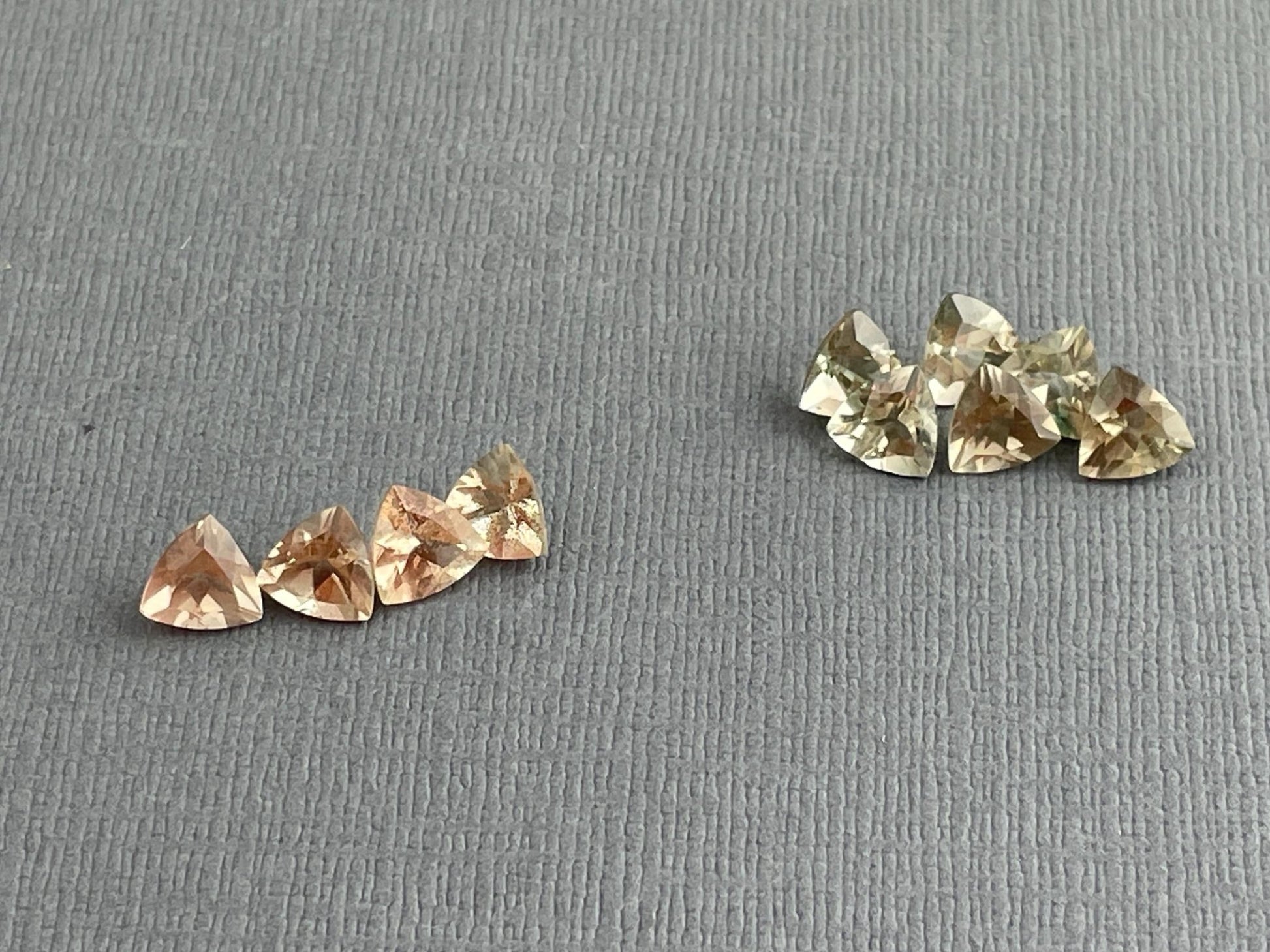 6mm Oregon Sunstone Trillion | Single Stone | Pale Peach or Green - Gem Enthusiast