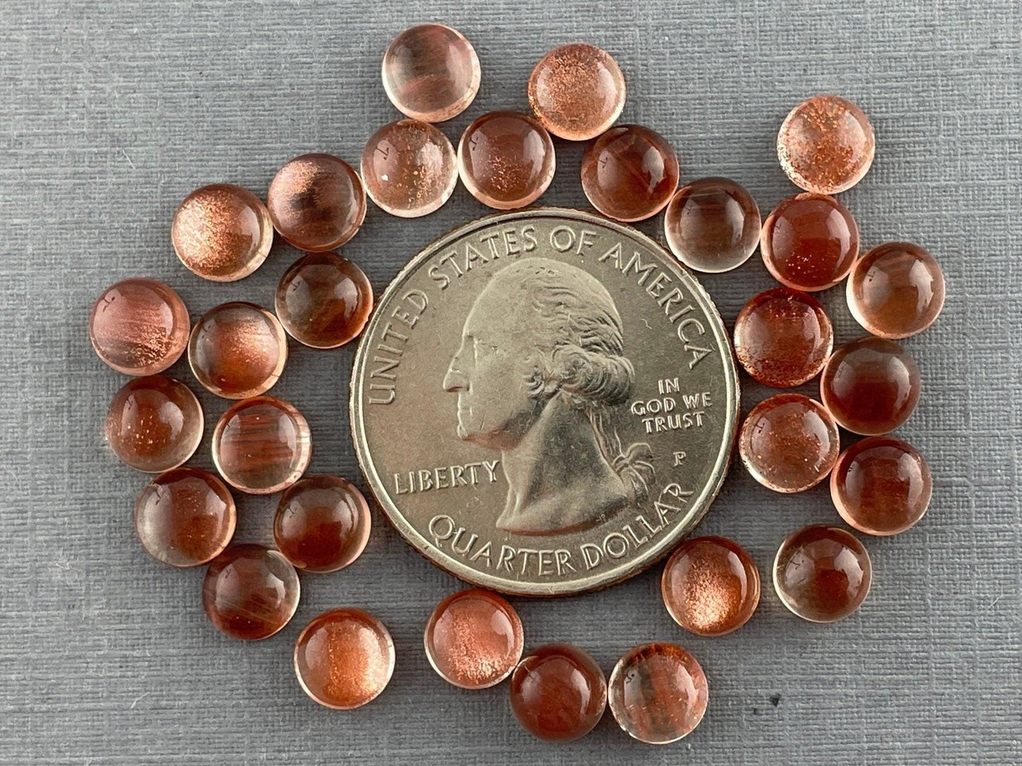 6mm Oregon Sunstones Round Cabochons | Medium, Light, or Champaign - Gem Enthusiast