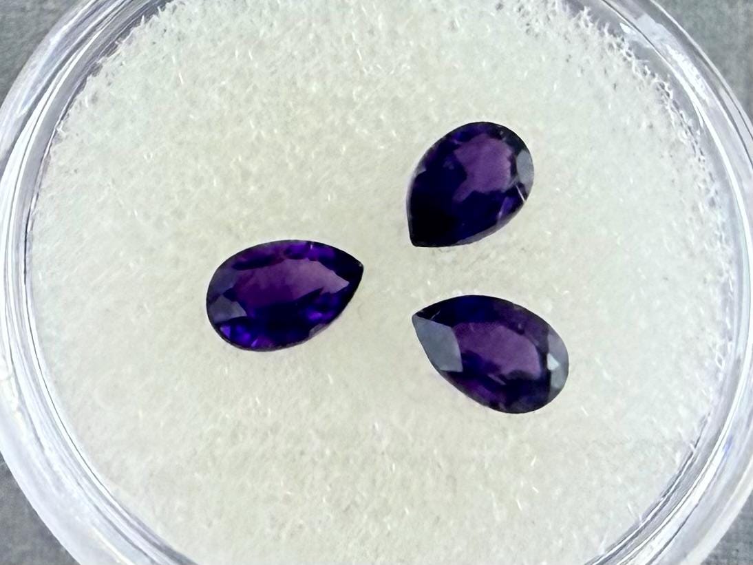 6x4 Arizona Amethyst Pear Trio | Ethically Sourced | AZ201 - Gem Enthusiast