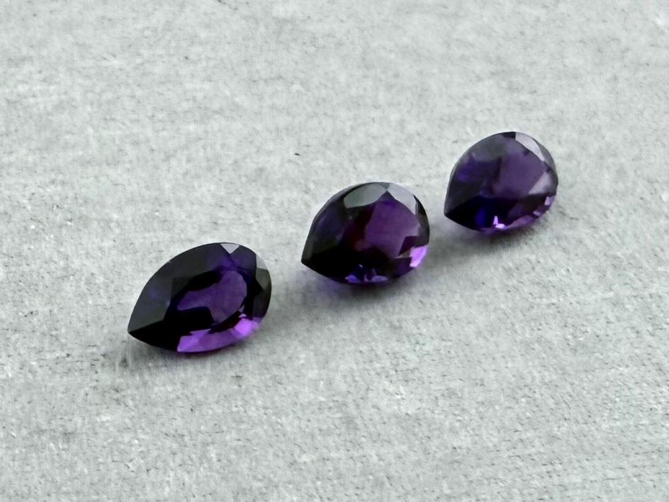 6x4 Arizona Amethyst Pear Trio | Ethically Sourced | AZ201 - Gem Enthusiast