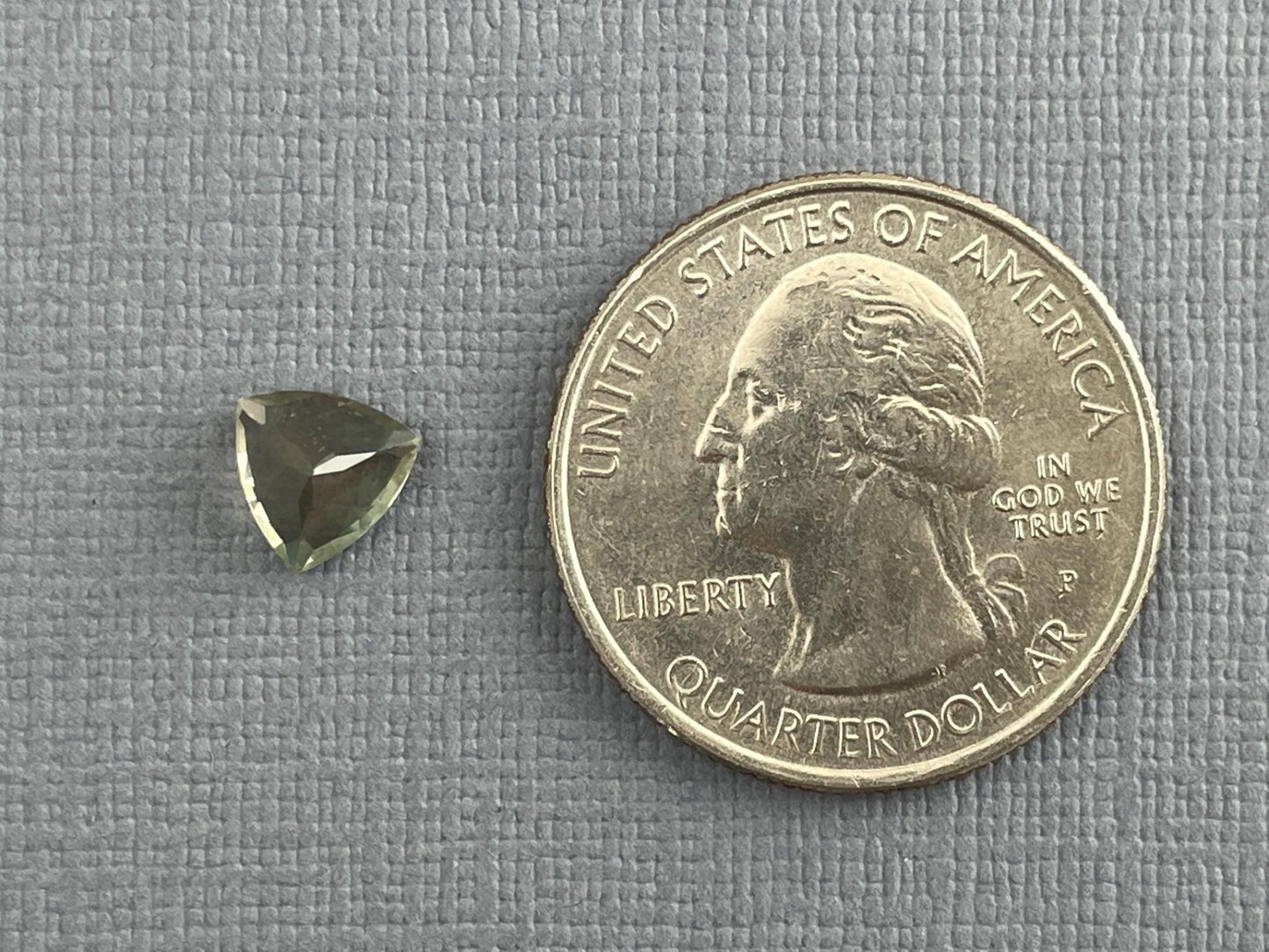 7mm Oregon Sunstone Trillion Gemstone | Rare Green | 1.18 carats | OSF157 - Oregon Sunstone - Gem Enthusiast