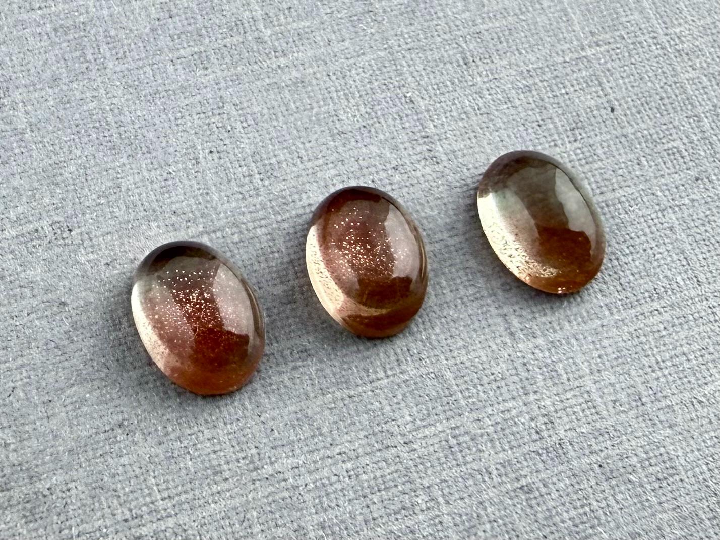 7x5 Schiller Oregon Sunstones Oval Cabochon Lot | Bi - Color | OSC312 - Gem Enthusiast