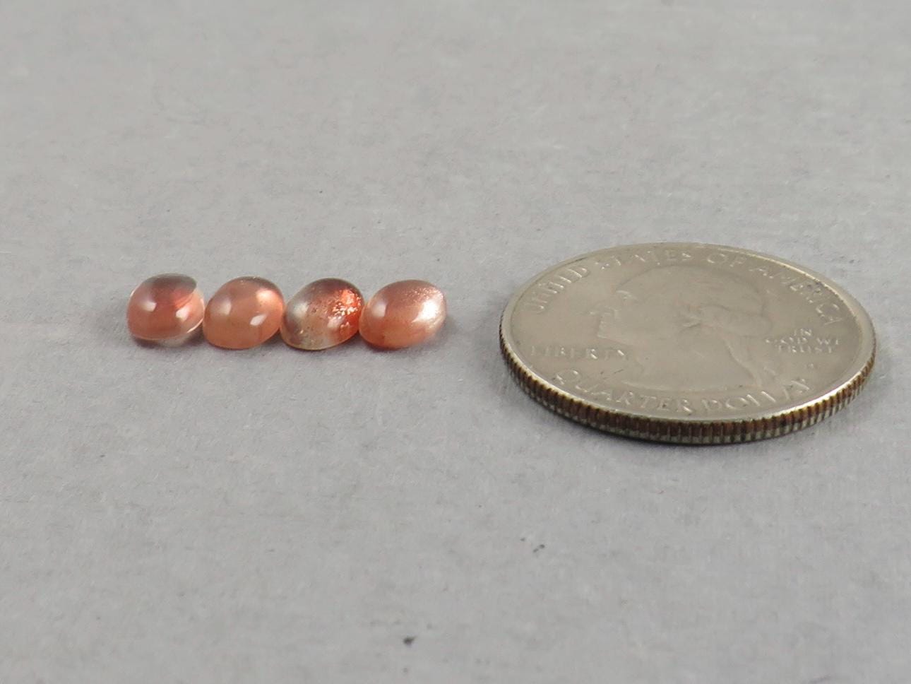 7x5 Schiller Oregon Sunstones Oval Cabochon Lot | Schiller and Color Zoning | OSC340 - Gem Enthusiast