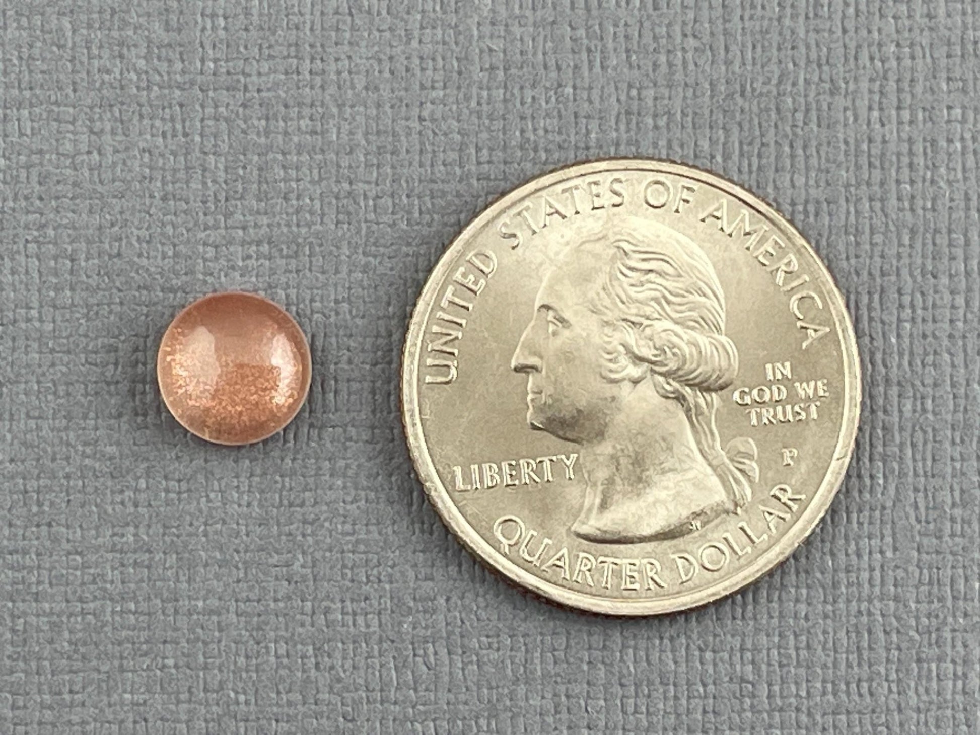 8mm Oregon Sunstone Round Cabochon | Natural American Gemstone | 2.16 cts | OSC224 - Oregon Sunstone - Gem Enthusiast