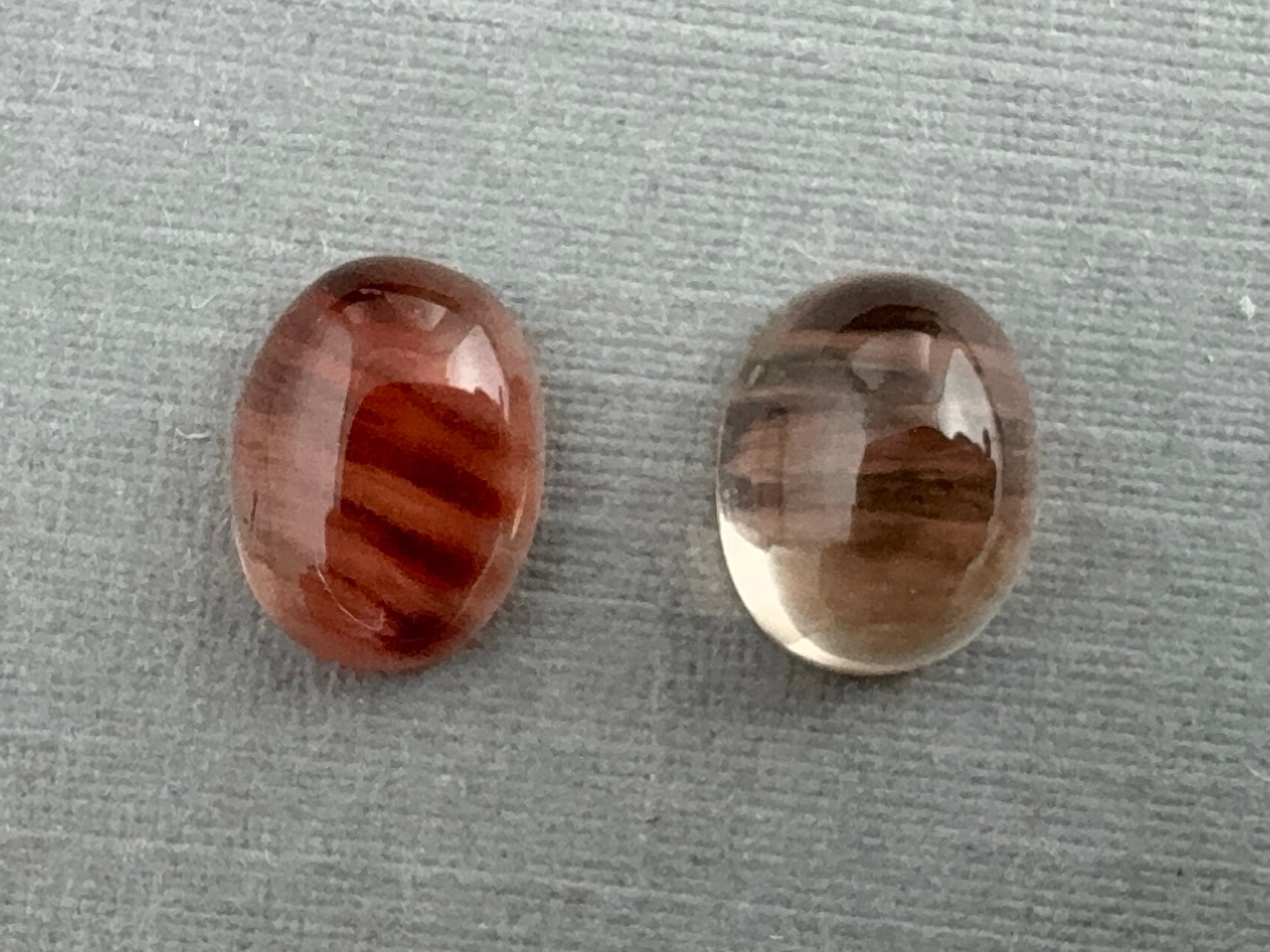 8x6 Oregon Sunstone Ovals: American Gemstones with zoning and schiller | OSC308 - Oregon Sunstone - Gem Enthusiast