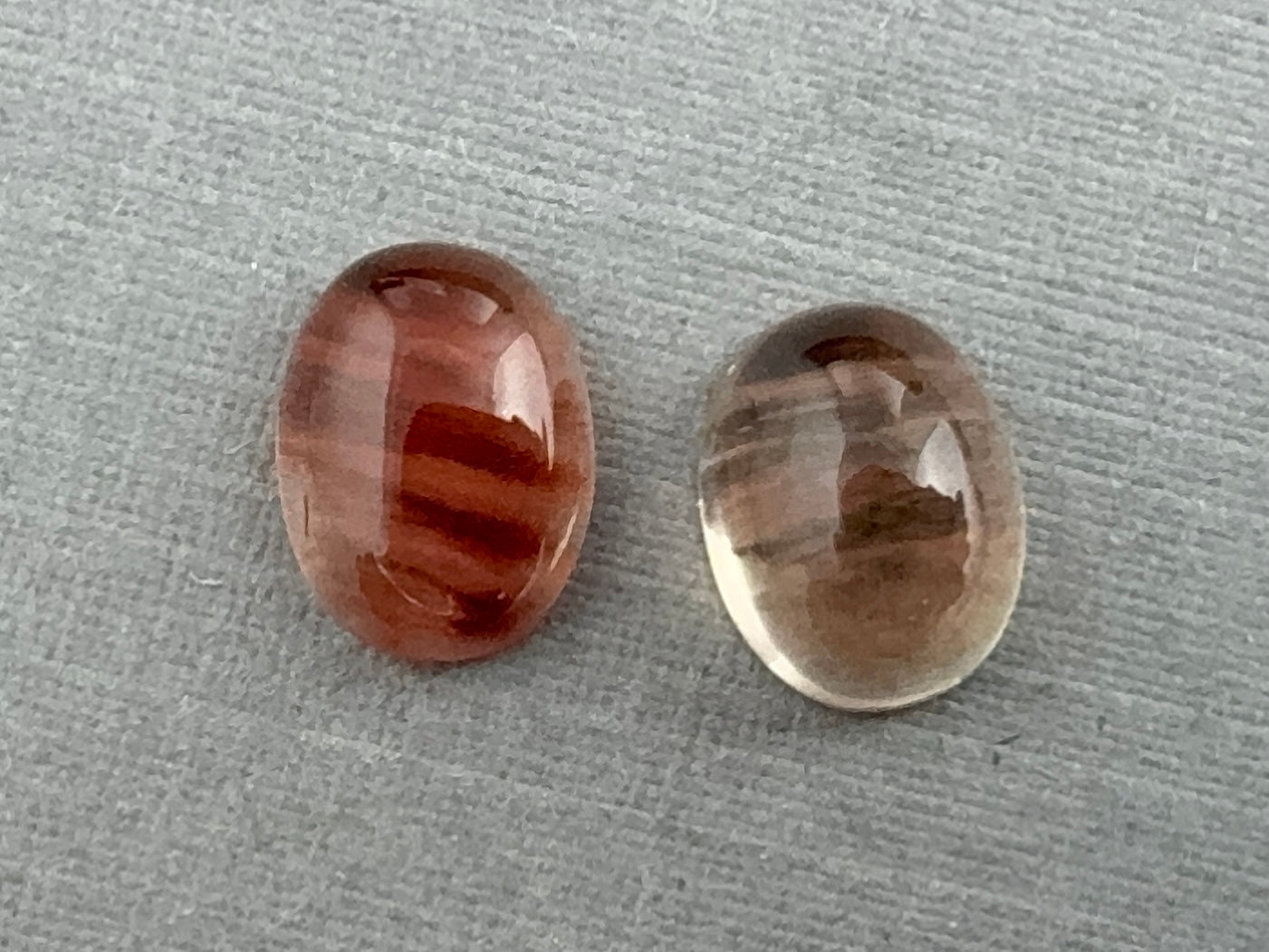 8x6 Oregon Sunstone Ovals: American Gemstones with zoning and schiller | OSC308 - Oregon Sunstone - Gem Enthusiast