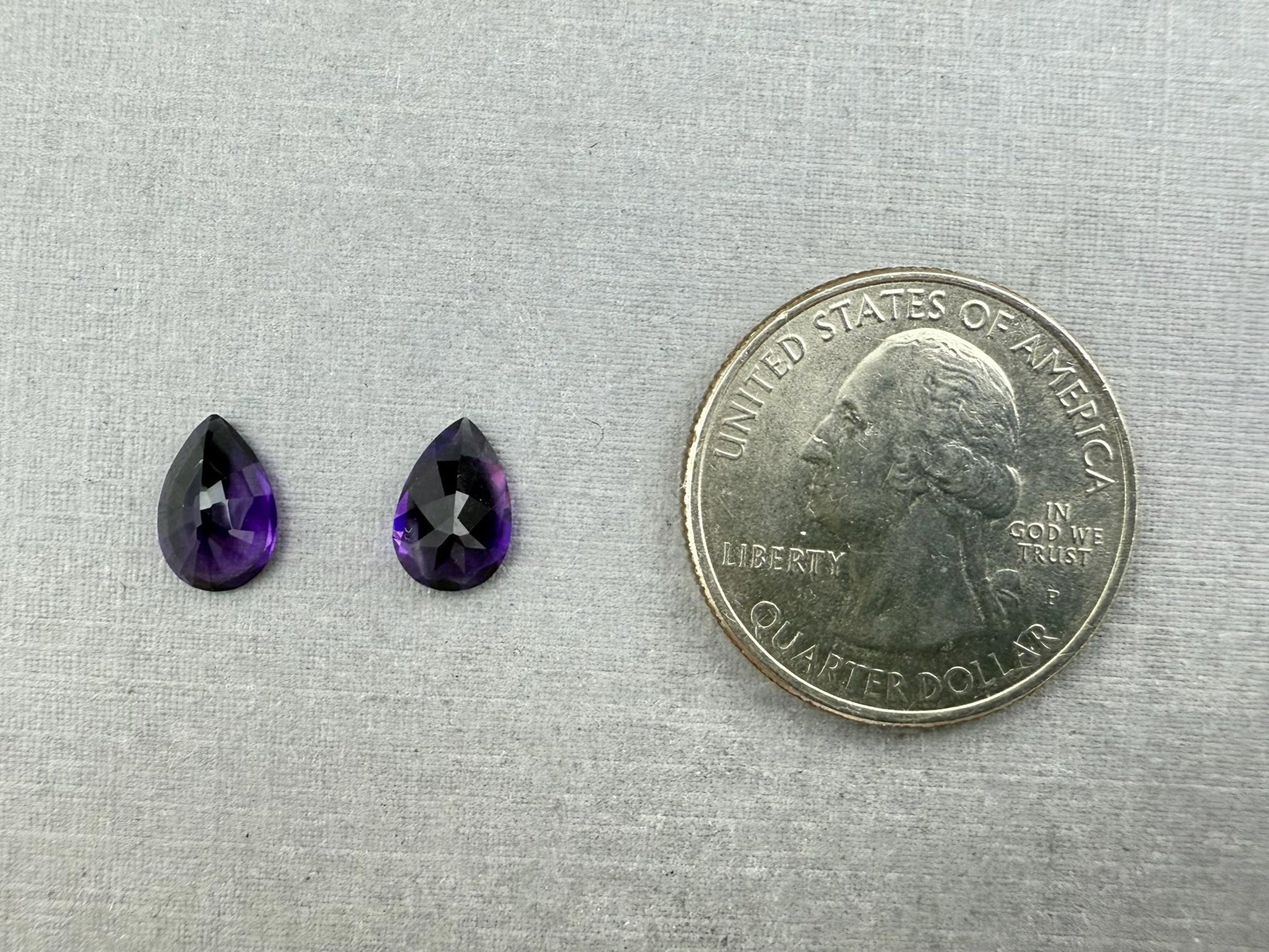 9x6 Arizona Amethyst Pear Pair | Ethically Sourced | AZ202 - Arizona Amethyst - Gem Enthusiast