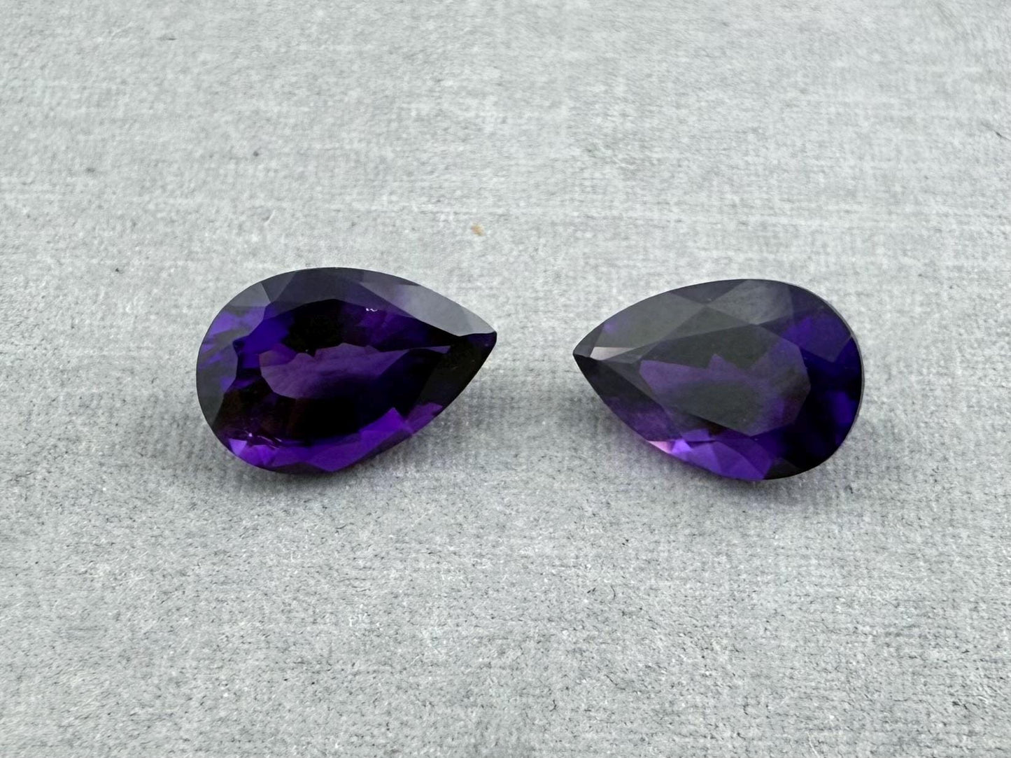 9x6 Arizona Amethyst Pear Pair | Ethically Sourced | AZ202 - Arizona Amethyst - Gem Enthusiast