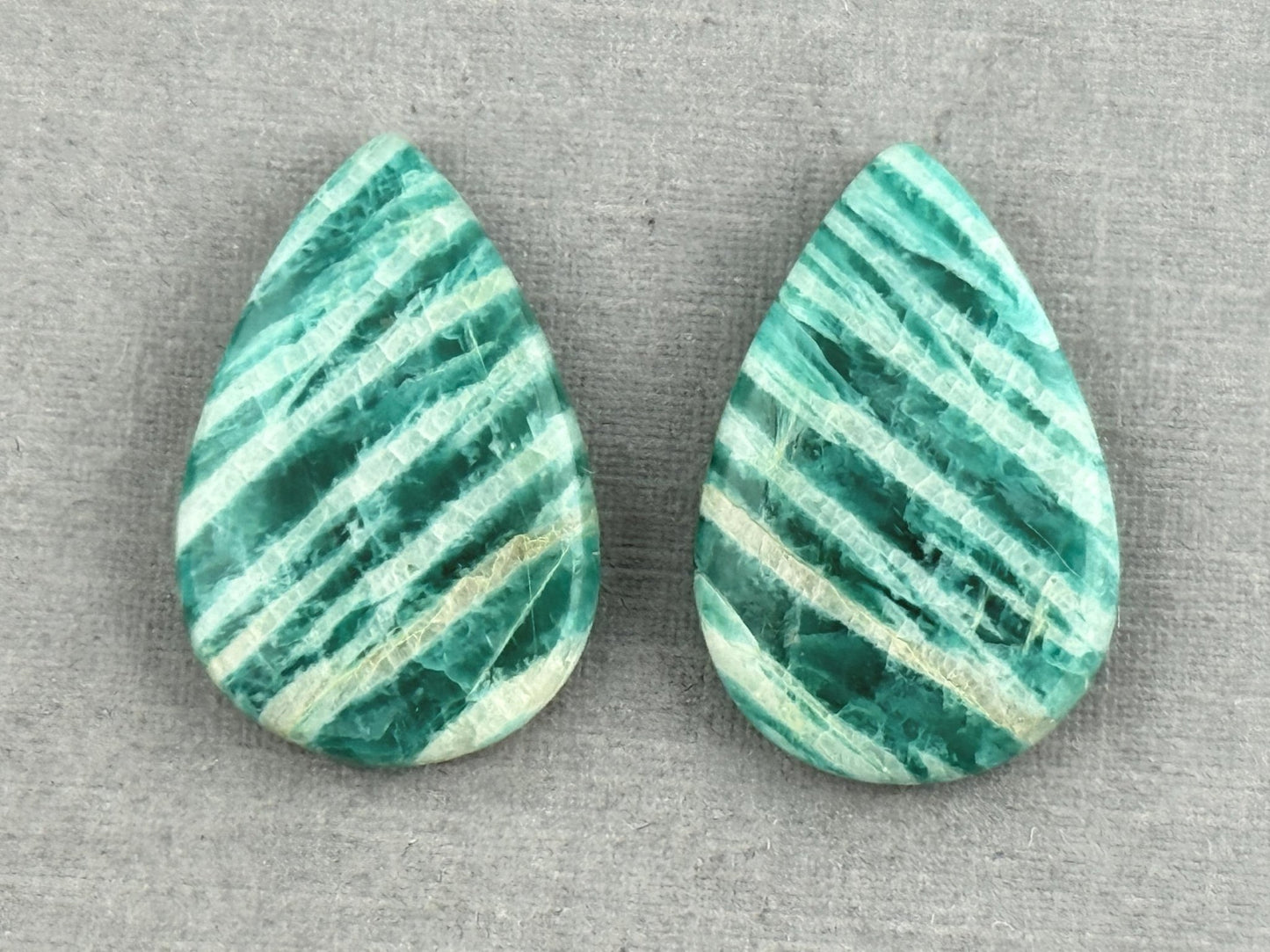 Amazonite Matched Pair Pear Cabochons | 21x14x4 | Natural Loose Gemstone | AMZ225 - Gem Enthusiast