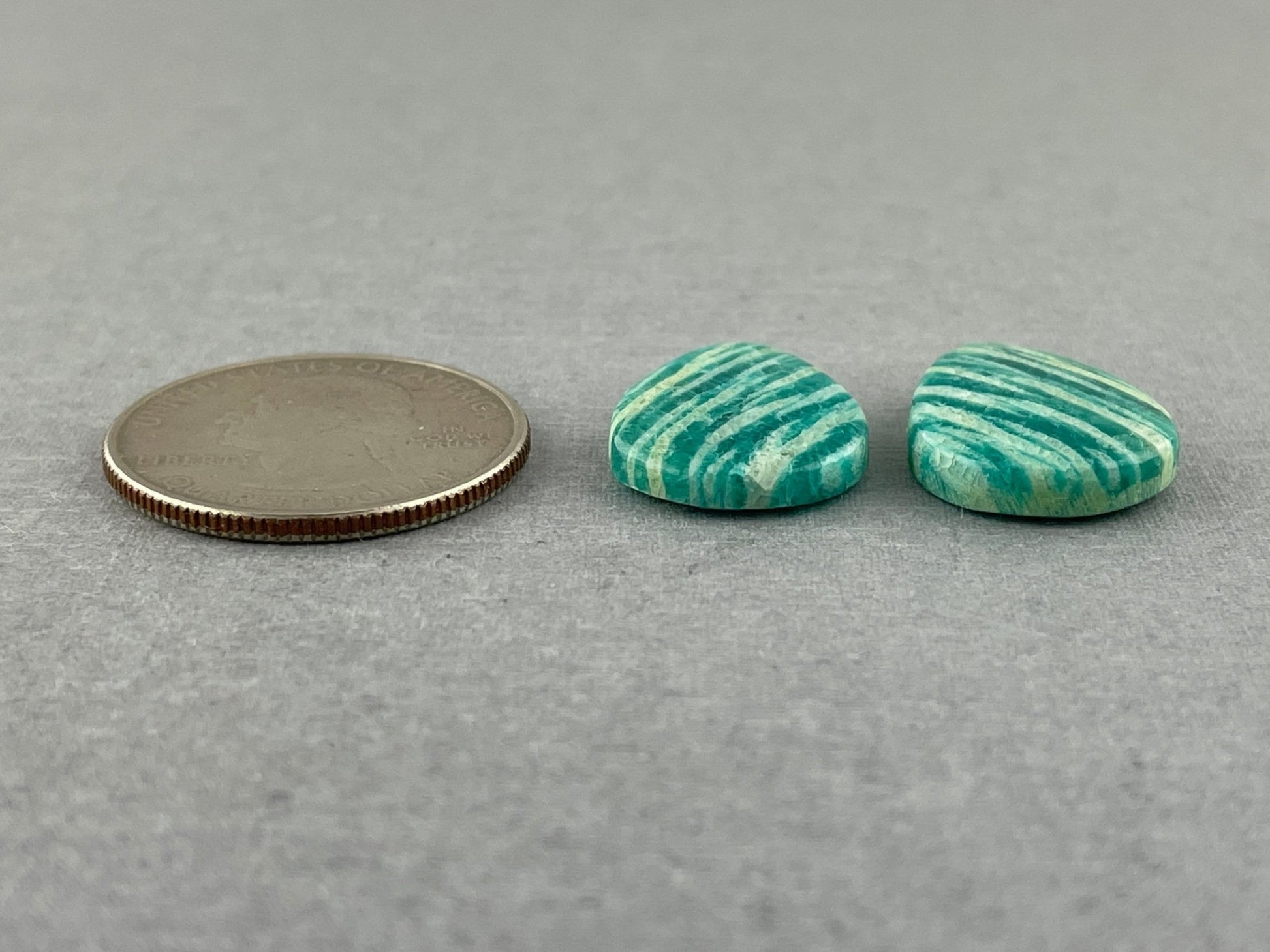 Amazonite Matched Pair Pear Cabochons | Natural Loose Gemstone | AMZ216 - Gem Enthusiast