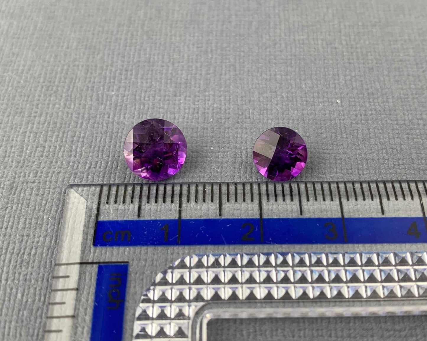 Arizona Amethyst | 7mm or 8mm Round Checkerboard Cut | Ethically Sourced from Four Peaks Mine - Gem Enthusiast
