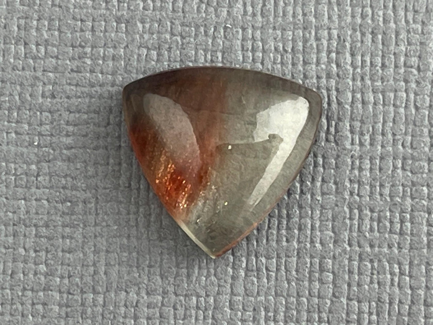 Bicolor Oregon Sunstone | 12mm Triangle Cabochon | Natural American Gemstone | OSC275 - Oregon Sunstone - Gem Enthusiast