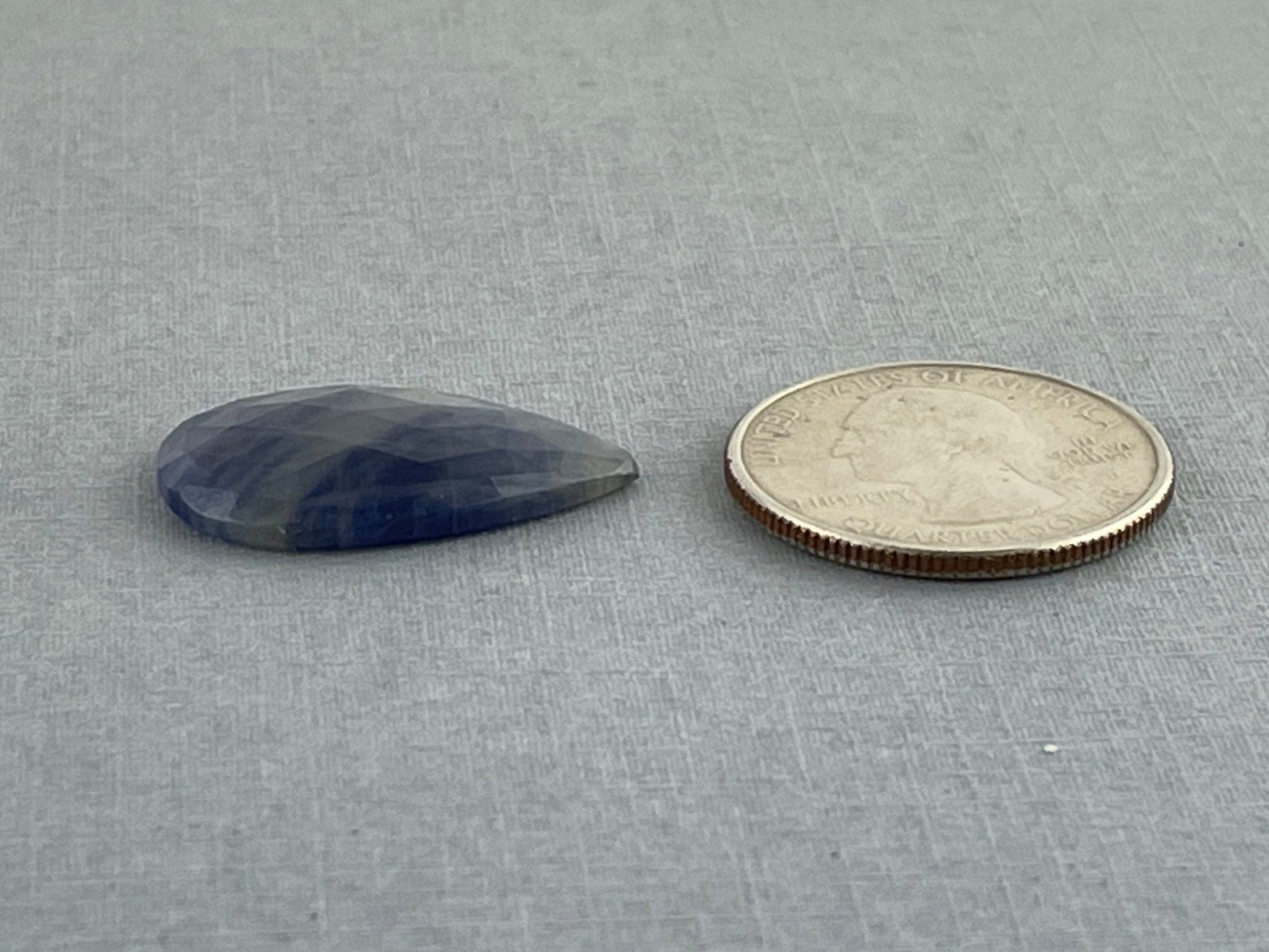 Bicolor Sapphire Rose Cut Pear | 26x16x4 mm | 19 carats | Natural Loose Gemstones | SRO223 - Sapphire - Gem Enthusiast