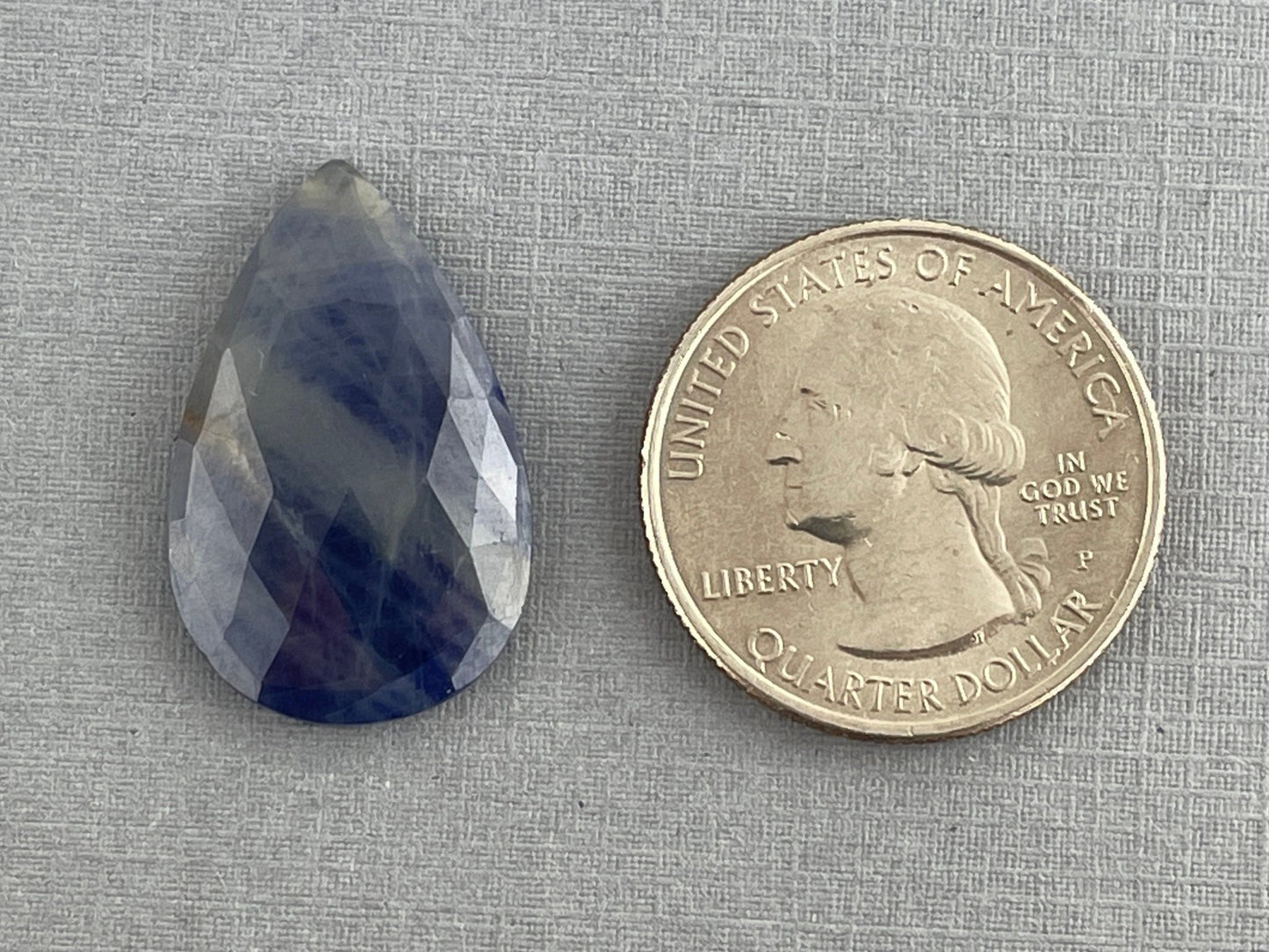 Bicolor Sapphire Rose Cut Pear | 26x16x4 mm | 19 carats | Natural Loose Gemstones | SRO223 - Sapphire - Gem Enthusiast