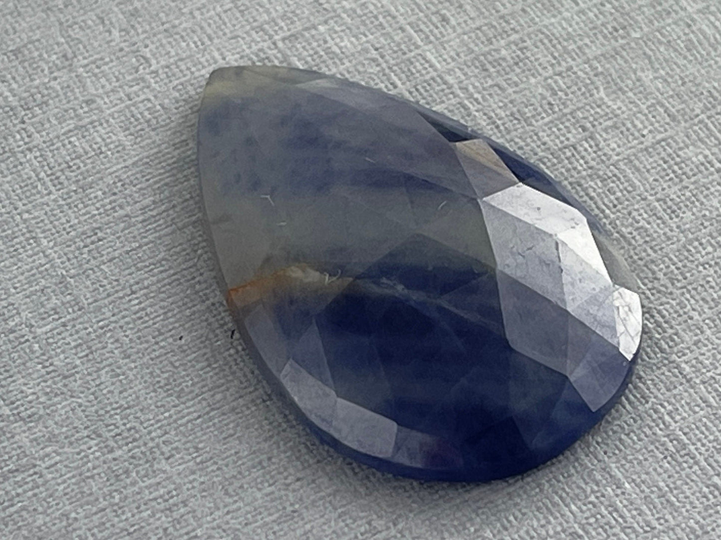 Bicolor Sapphire Rose Cut Pear | 26x16x4 mm | 19 carats | Natural Loose Gemstones | SRO223 - Sapphire - Gem Enthusiast