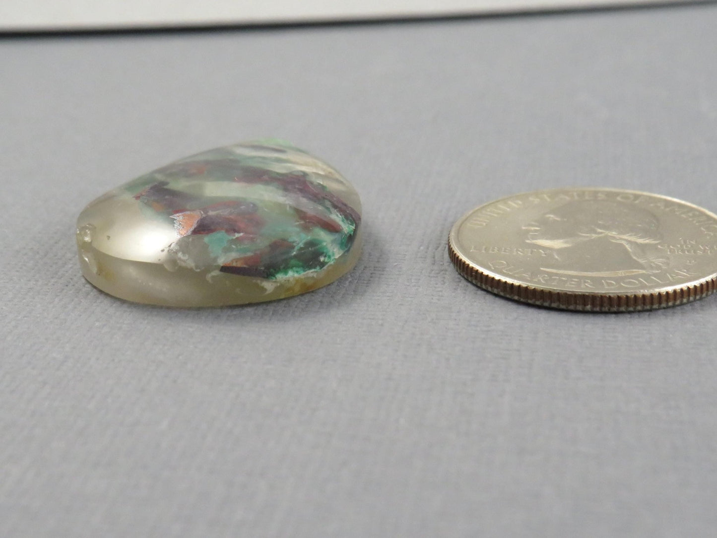 Confetti Chalcedony Cabochon Pear | Confetti Chalcedony | 33mm x 24mm x 6.5mm, 37.11ct | Indonesia | CF101 - Gem Enthusiast