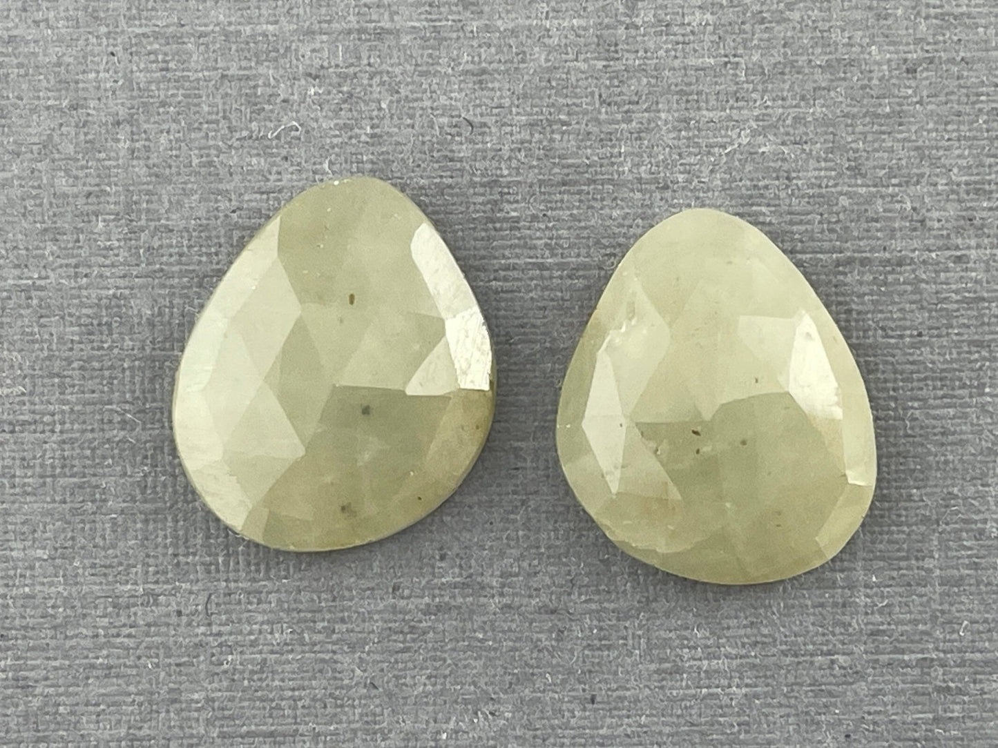 Cream Yellow Sapphire Rose Cut Pair | 13.5x11mm | Natural Loose Gemstones | SP501 - Gem Enthusiast