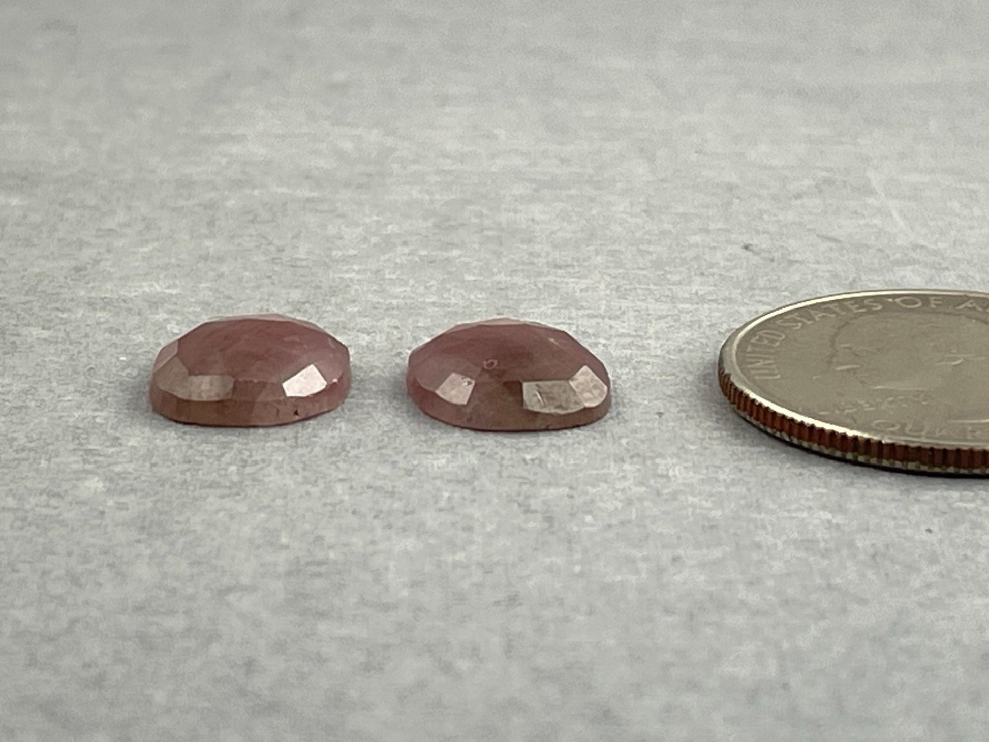 Dark Rose Pink Sapphire Rose Cut Oval Pair | 12x10 mm | Corundum Natural Loose Gemstones | SP541 - Sapphire - Gem Enthusiast