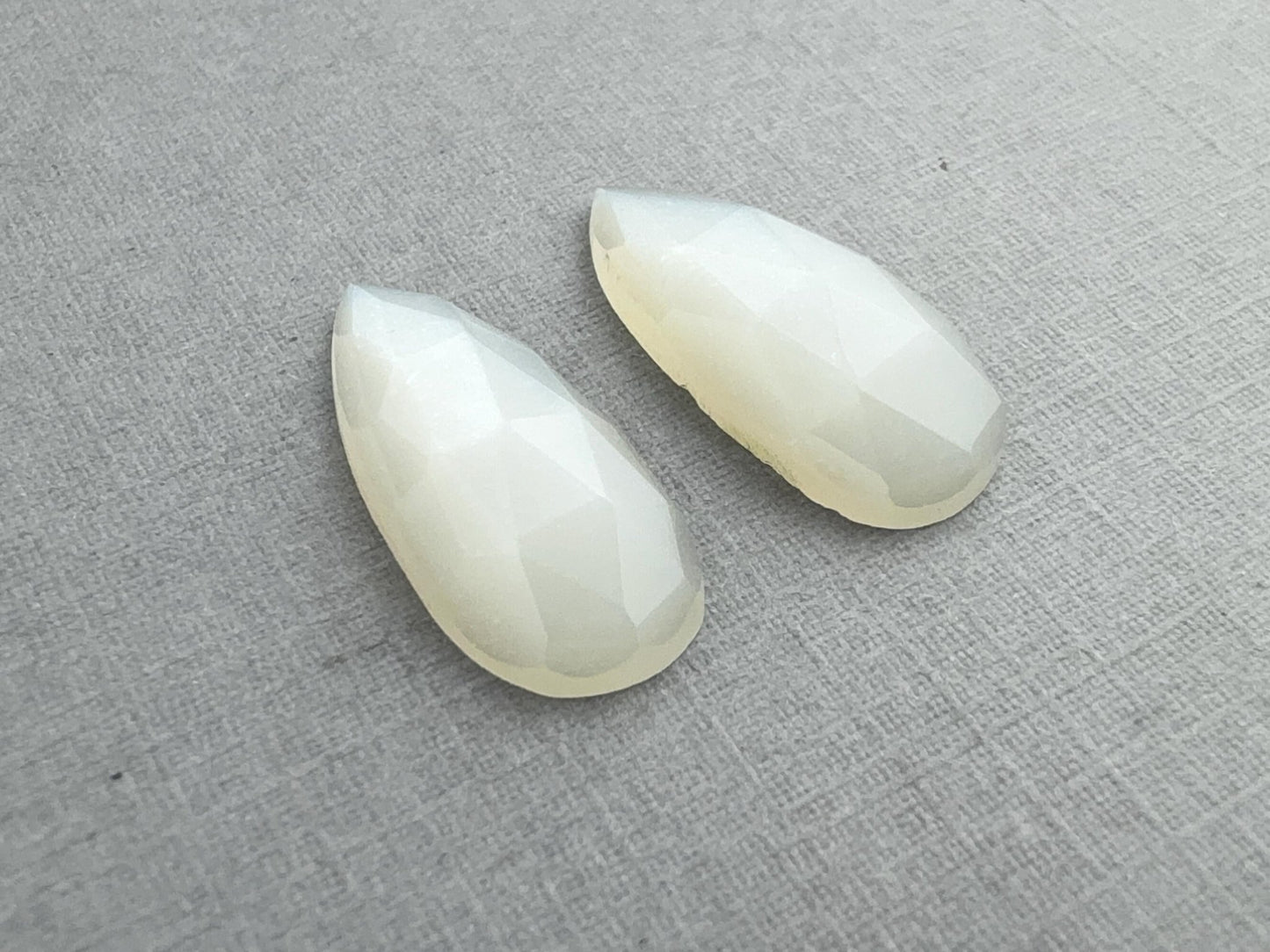 Fancy Moonstone Rose Cut Pair | Natural Loose Gemstones | MPR212 - Gem Enthusiast