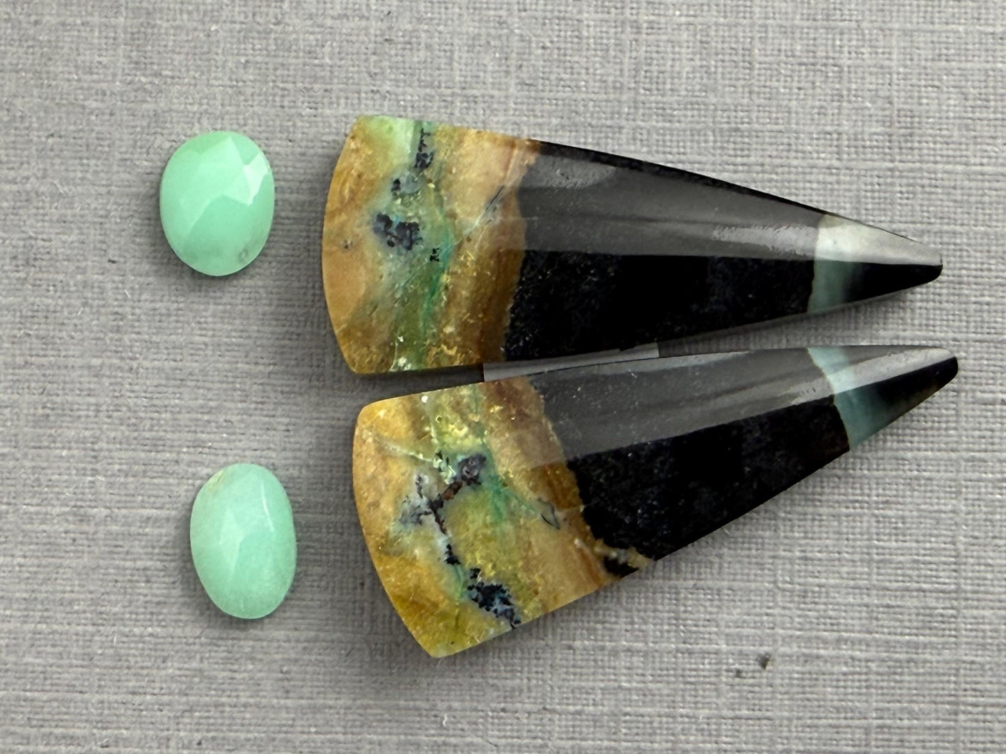 Gem Set | Petrified Wood Opal and Chrysoprase Pairs | SET103 - Gem Enthusiast