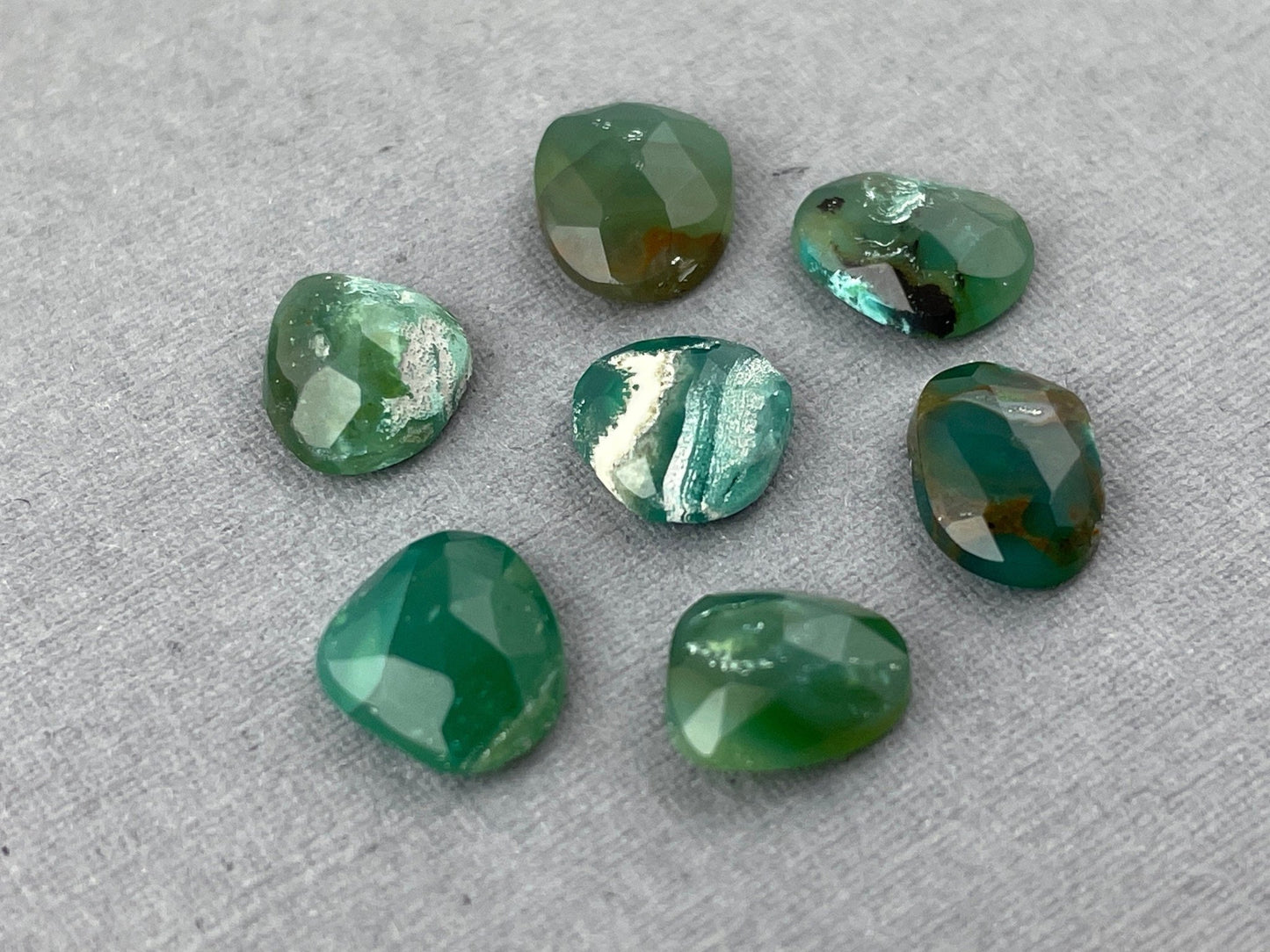 Gem Silica Rose Cut Lot | Chrysocolla in Chalcedony | Natural Gemstone | CH112 - Gem Enthusiast