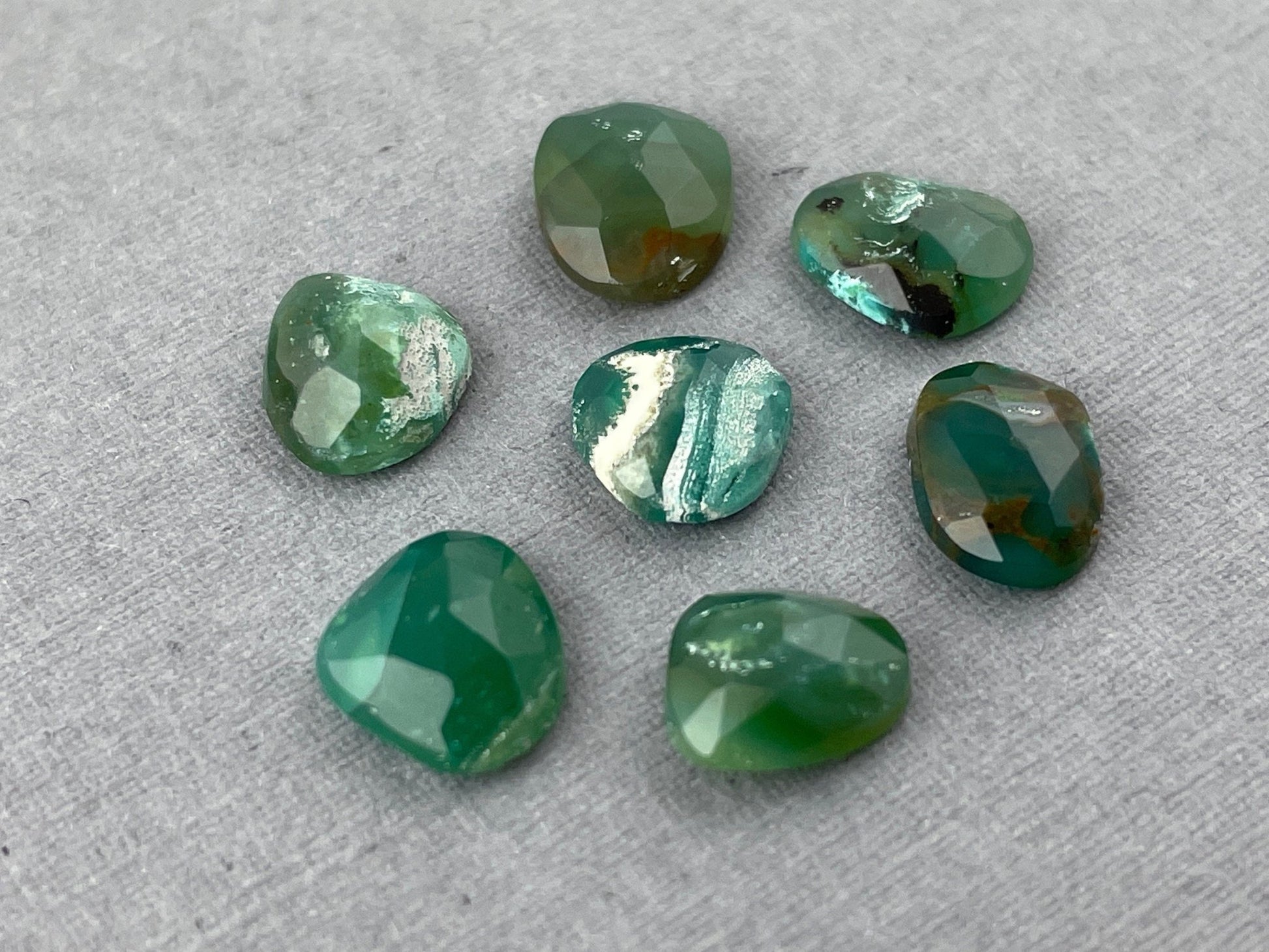 Gem Silica Rose Cut Lot | Chrysocolla in Chalcedony | Natural Gemstone | CH112 - Gem Enthusiast
