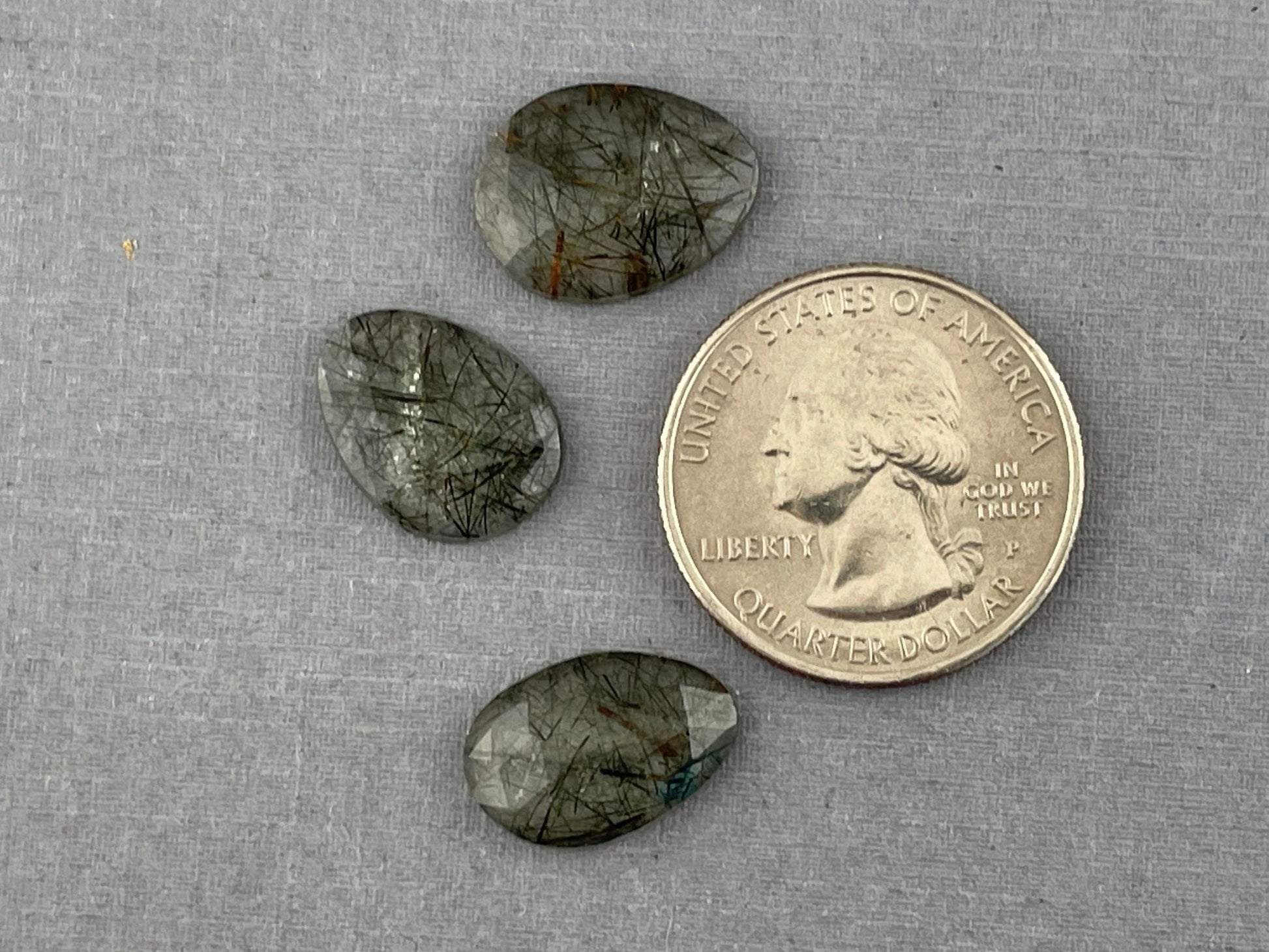 Green Rutile Quartz Lot | 13 carats | Rose Cut Natural Loose Gemstone | QU336 - Gem Enthusiast